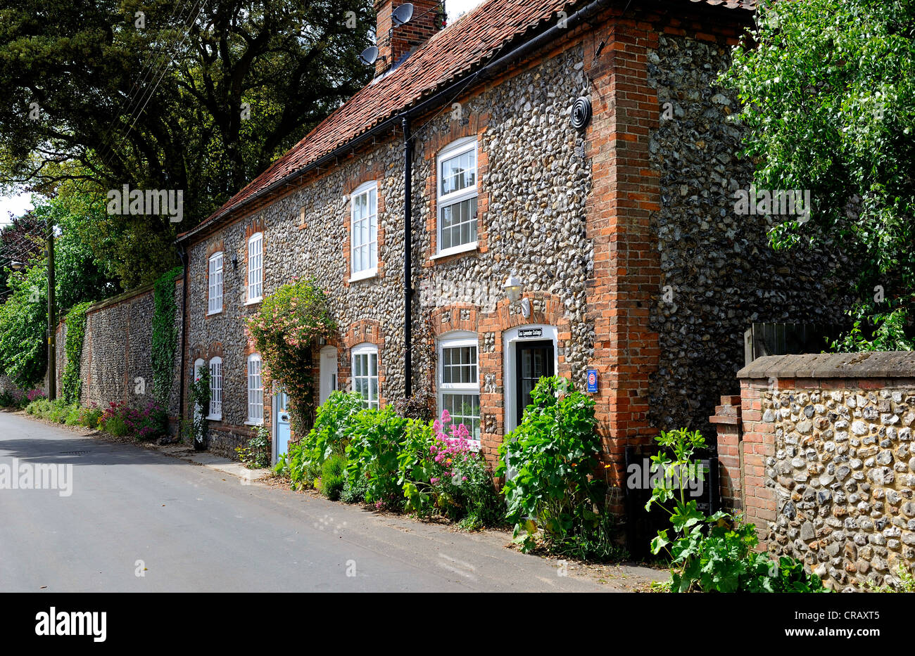 Traditional Brick And Flint Stone Houses And Cottages In Burnham
