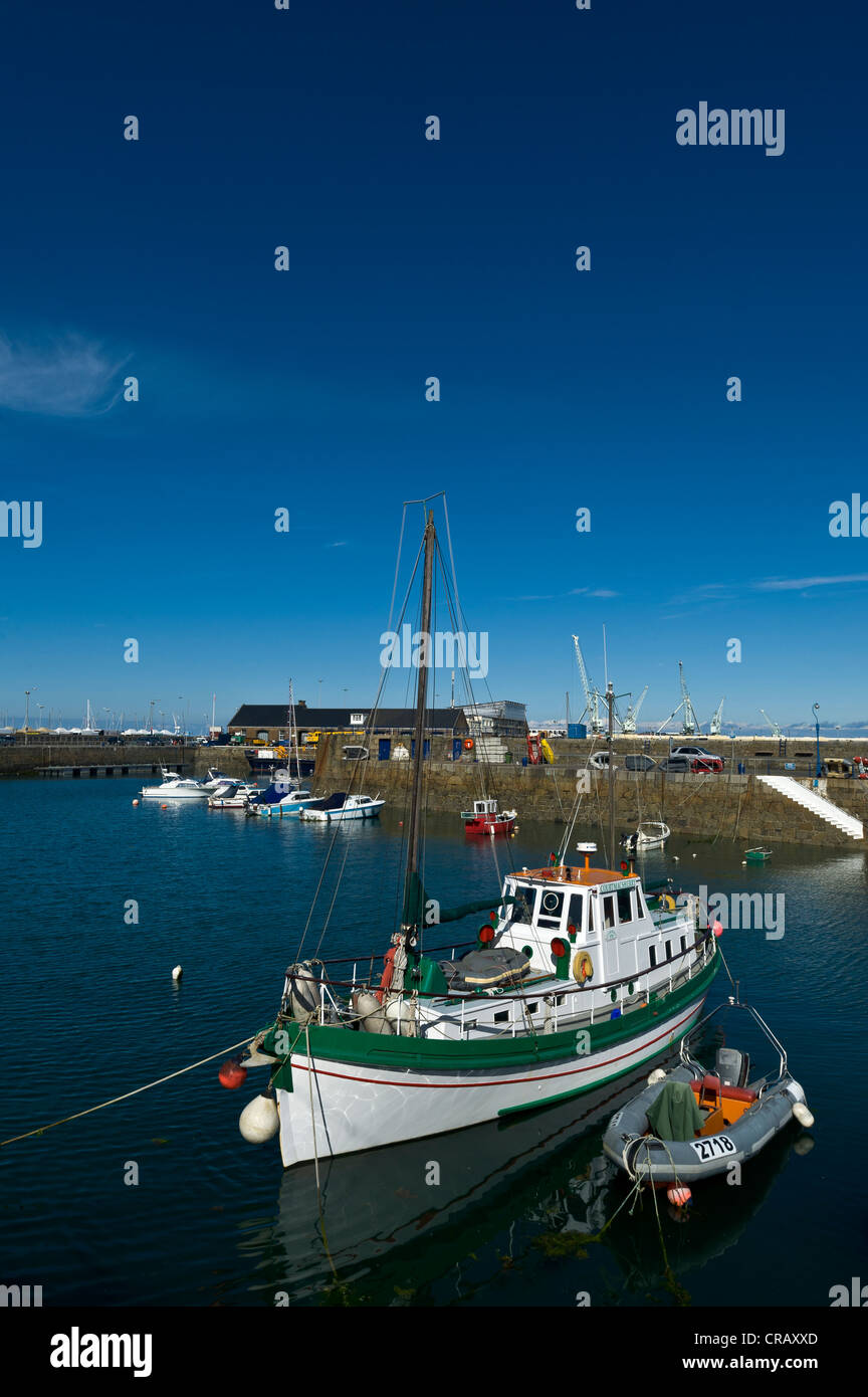 UK Guernsey Channel Islands Saint Peter Port moored fishing boat and ...