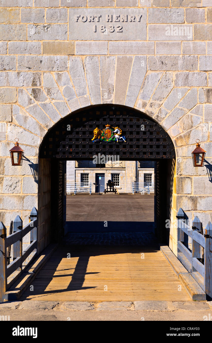 Fort Henry Kingston Ontario Canada entrance to upper fort Stock Photo