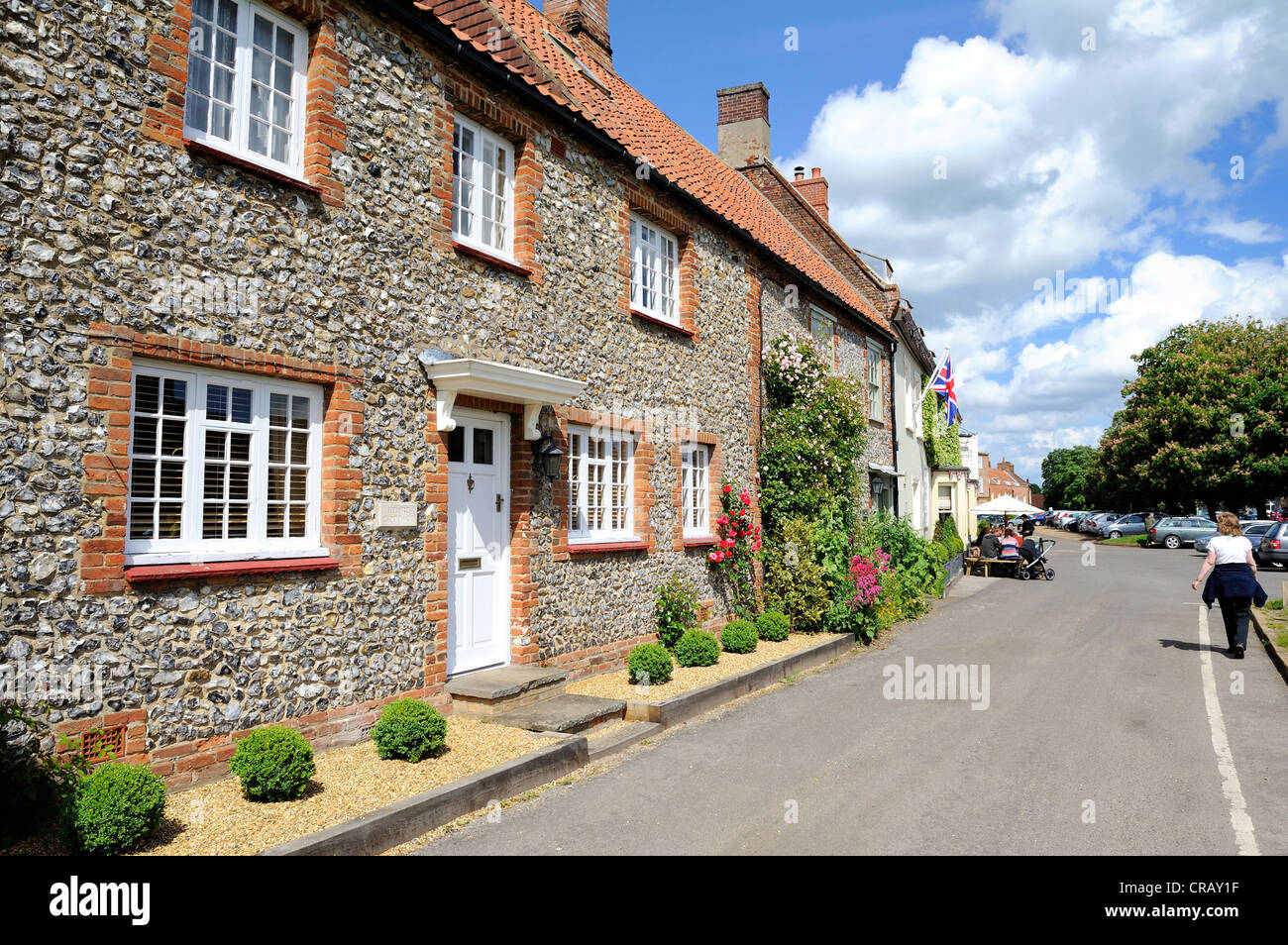 Traditional Brick And Flint Stone Houses And Cottages In Burnham