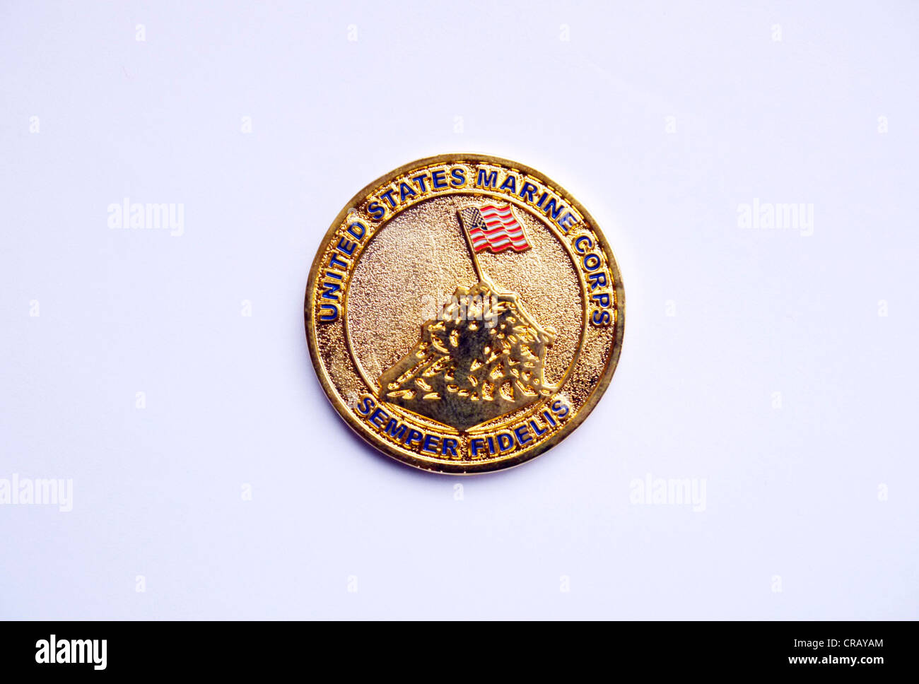A United States Marine Corps Coin. Stock Photo
