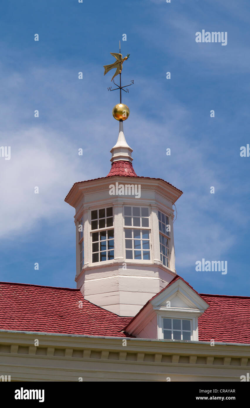 MOUNT VERNON, VIRGINIA, USA - Cupola on roof of plantation home of George Washington, first President of the United States. Stock Photo