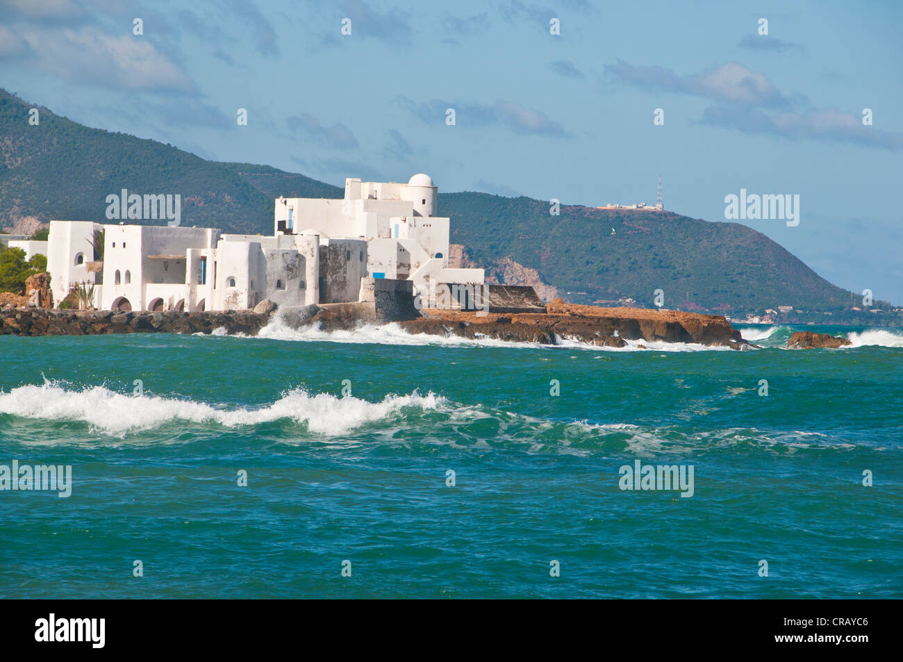 Beach resort Corne d'Or, former stronghold, Tipasa, Algeria, Africa Stock Photo