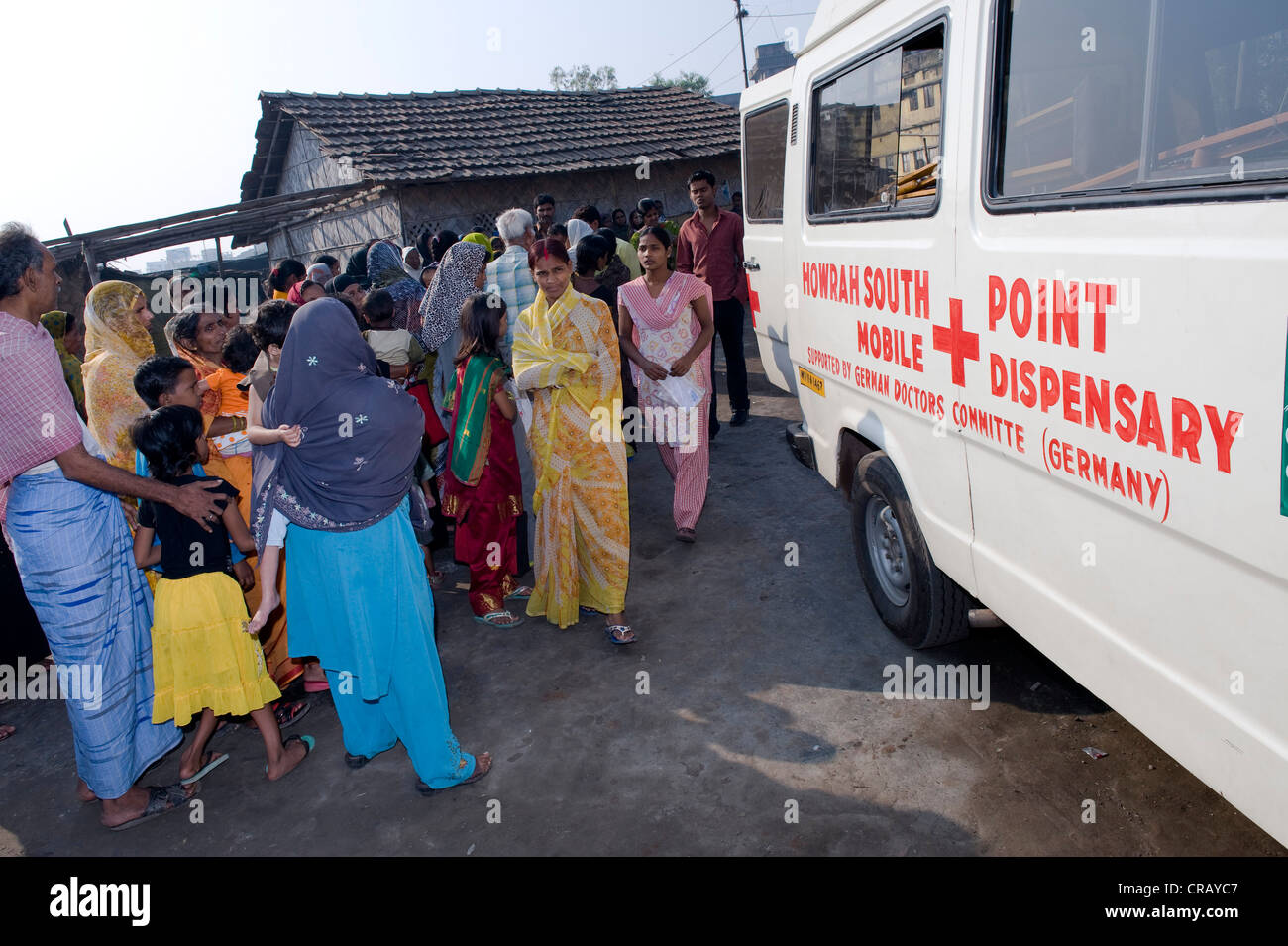 Ambulance of the aid organization German Doctors for Developing Countries, Shibpur district, Howrah, , India, Asia Stock Photo