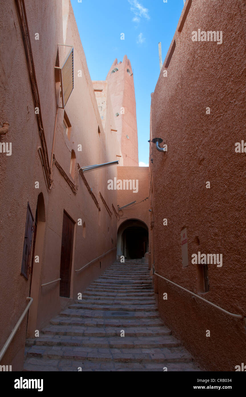Narrow alleyway in the village of Ghardaia in the UNESCO World Heritage Site of M'zab, Algeria, Africa Stock Photo