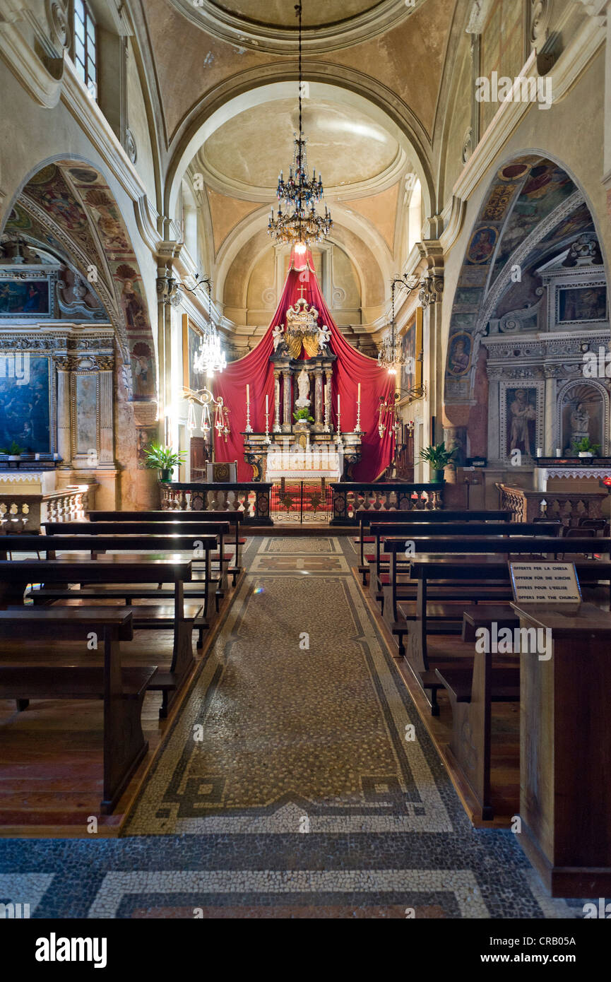 Interior view, Santa Maria del Sasso church, Morcote, Ticino, Switzerland, Europe Stock Photo