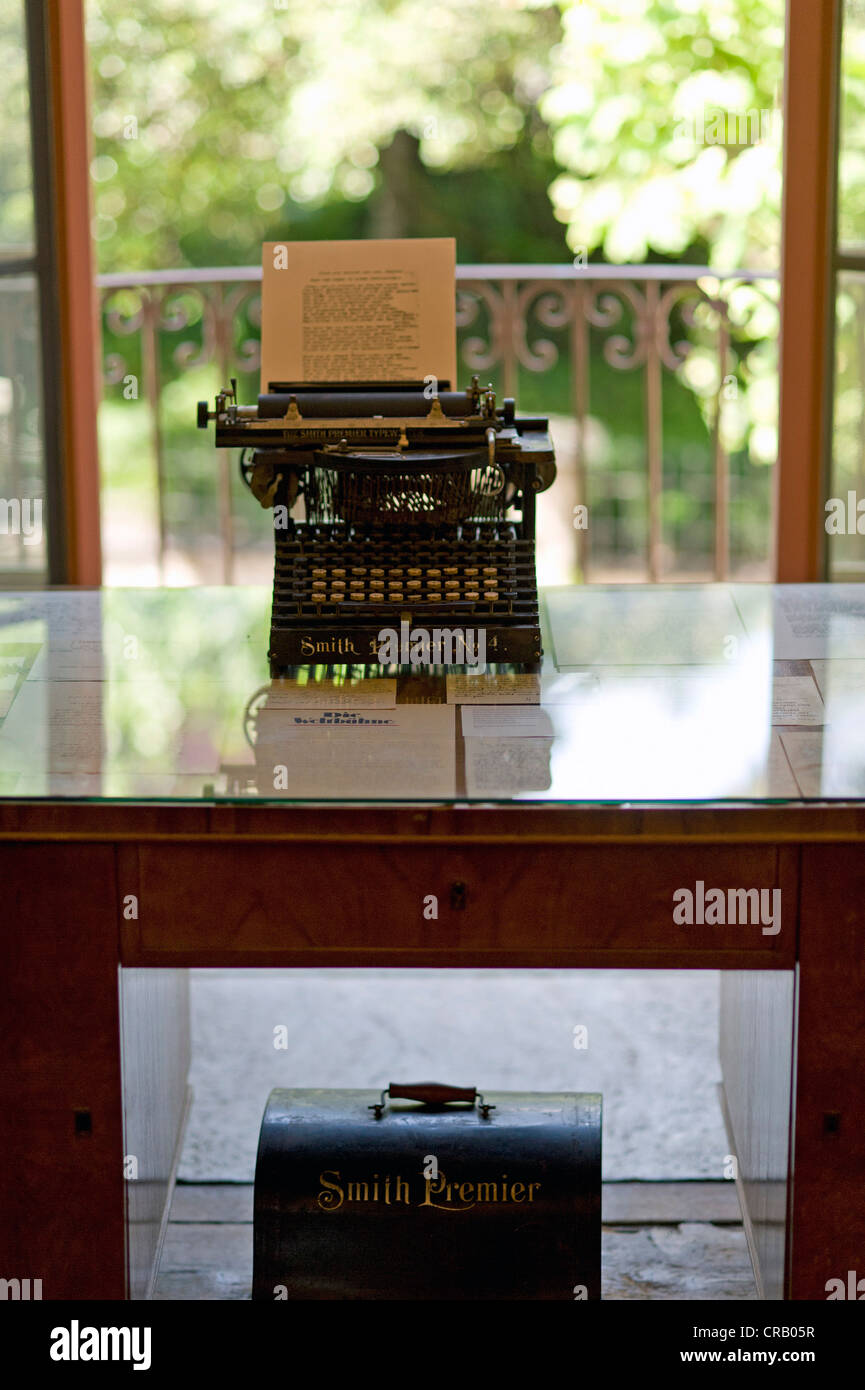 Hermann Hesse's typewriter, Hermann Hesse Museum in the Torre Camuzzi tower, Casa Camuzzi mansion, Montagnola, Ticino Stock Photo