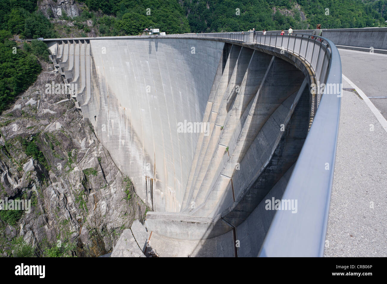 Dam, lower Valle Verzasca valley, canton Ticino, Switzerland, Europe Stock Photo