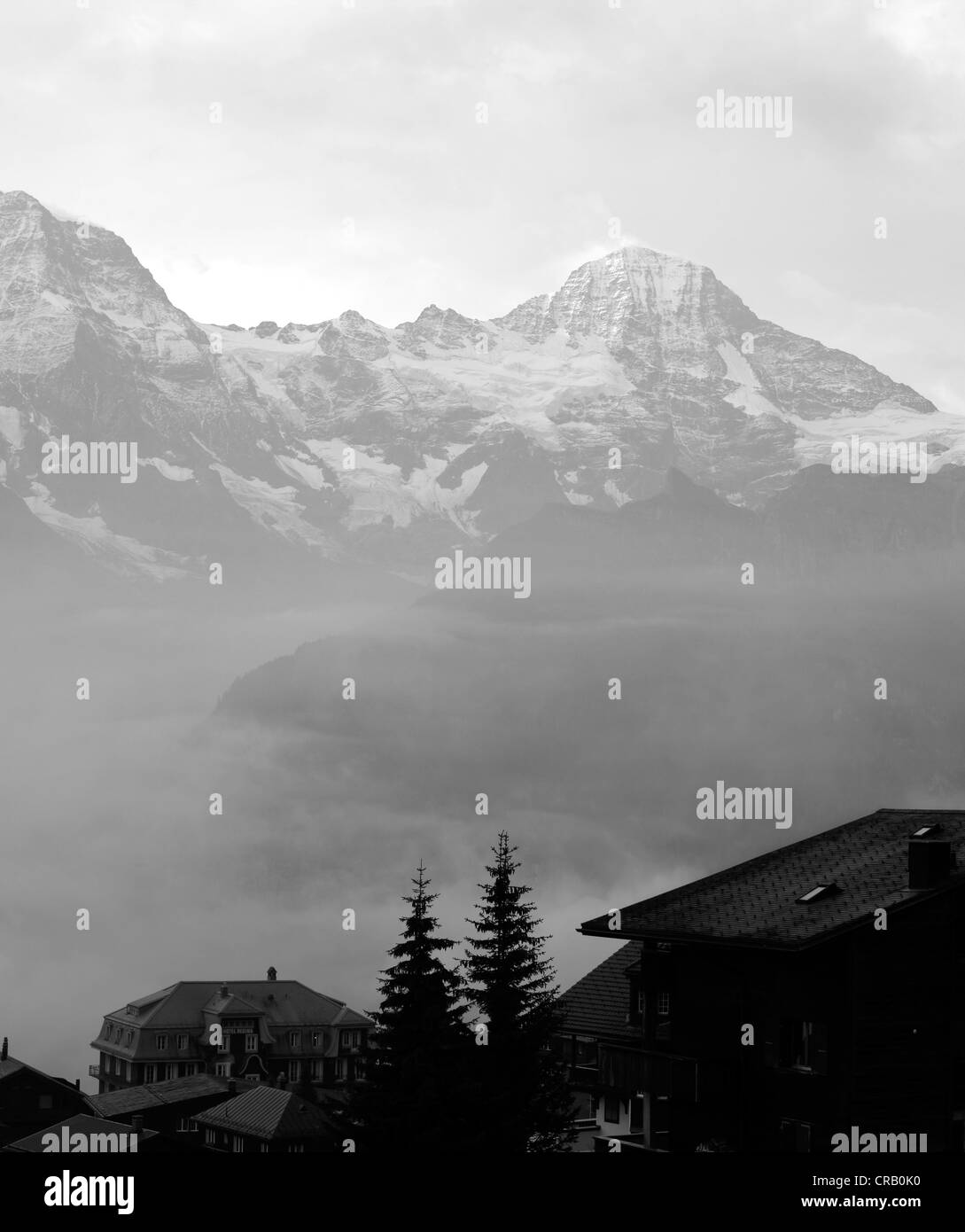 Bernese Alps from Murren, Switzerland. Stock Photo