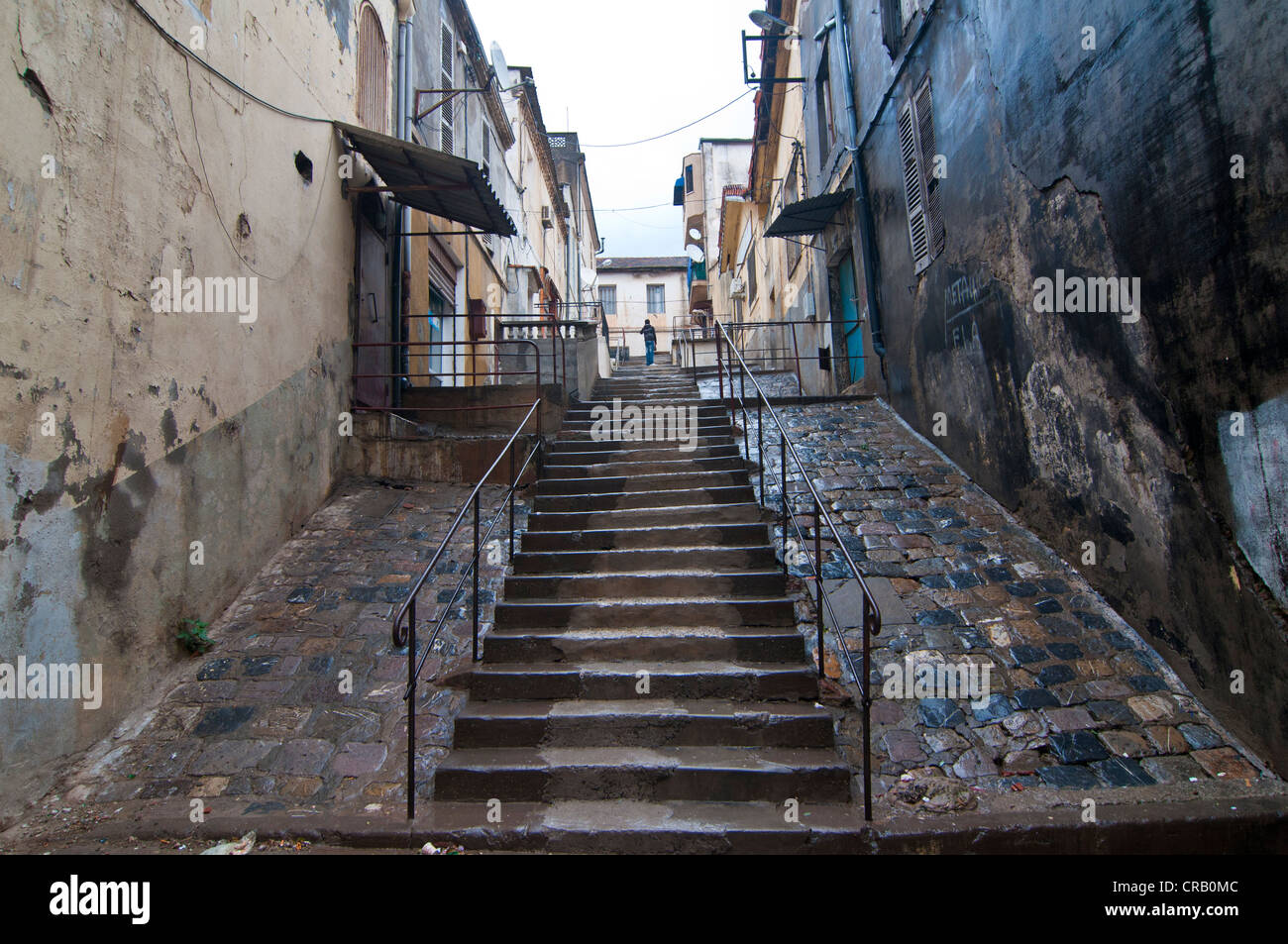 Steep stairs in Bejaia, Kabylie, Algeria, Africa Stock Photo