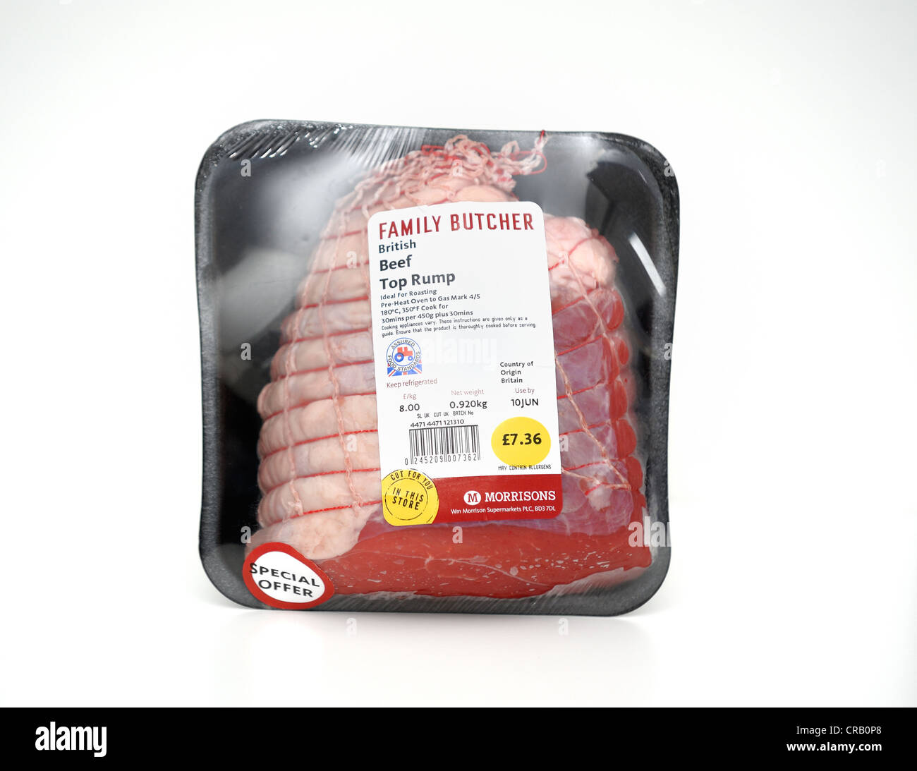 beef top rump joint morrisons the family butcher england uk Stock Photo