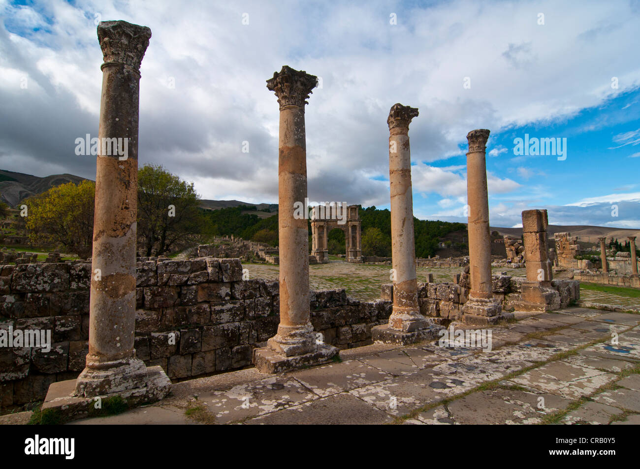 The Roman ruins of Djemila, Unesco World Heritage Site, Kabylie, Algeria, Africa Stock Photo