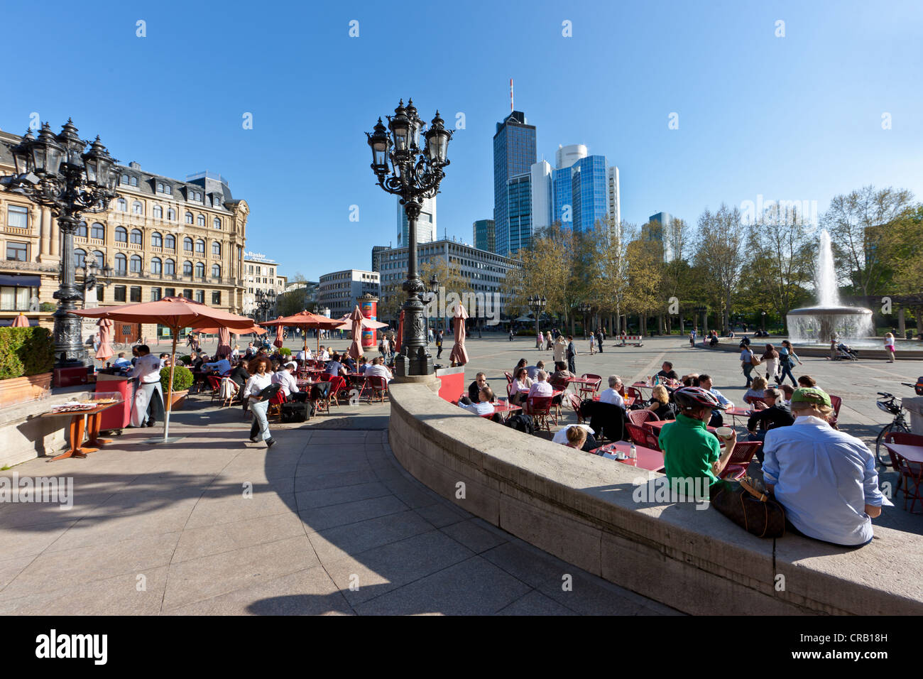 Opernplatz square, Frankfurt am Main, Hesse, Germany, Europe, PublicGround Stock Photo