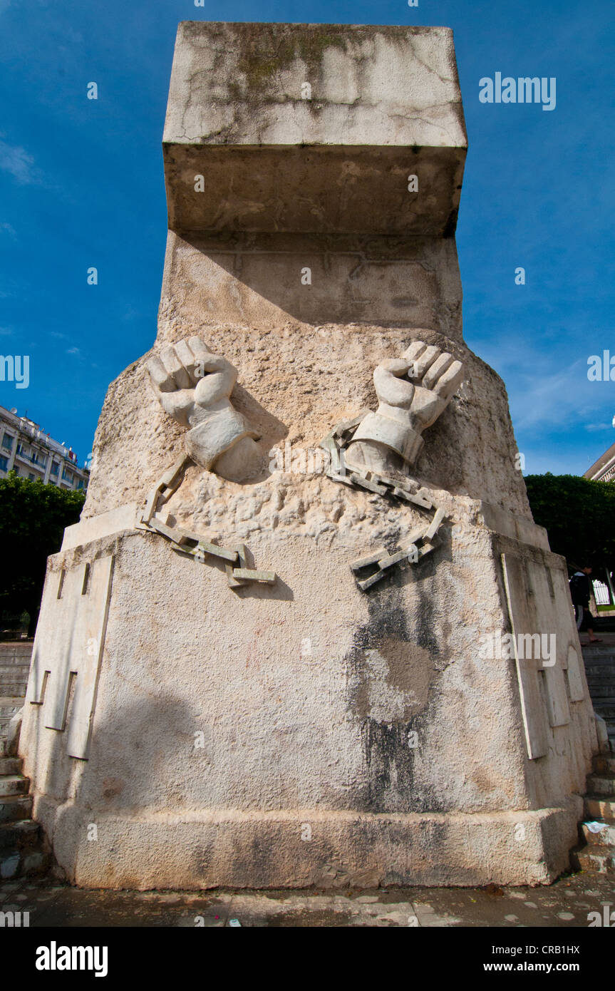 Freedom Monument on Boulevard Khemish Mohamed in a park in central Algiers, Algeria, Africa Stock Photo