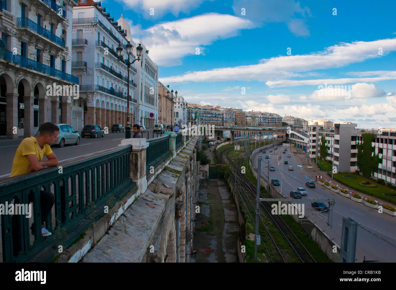 White washed colonial architecture in Algiers, Algeria, Africa Stock Photo