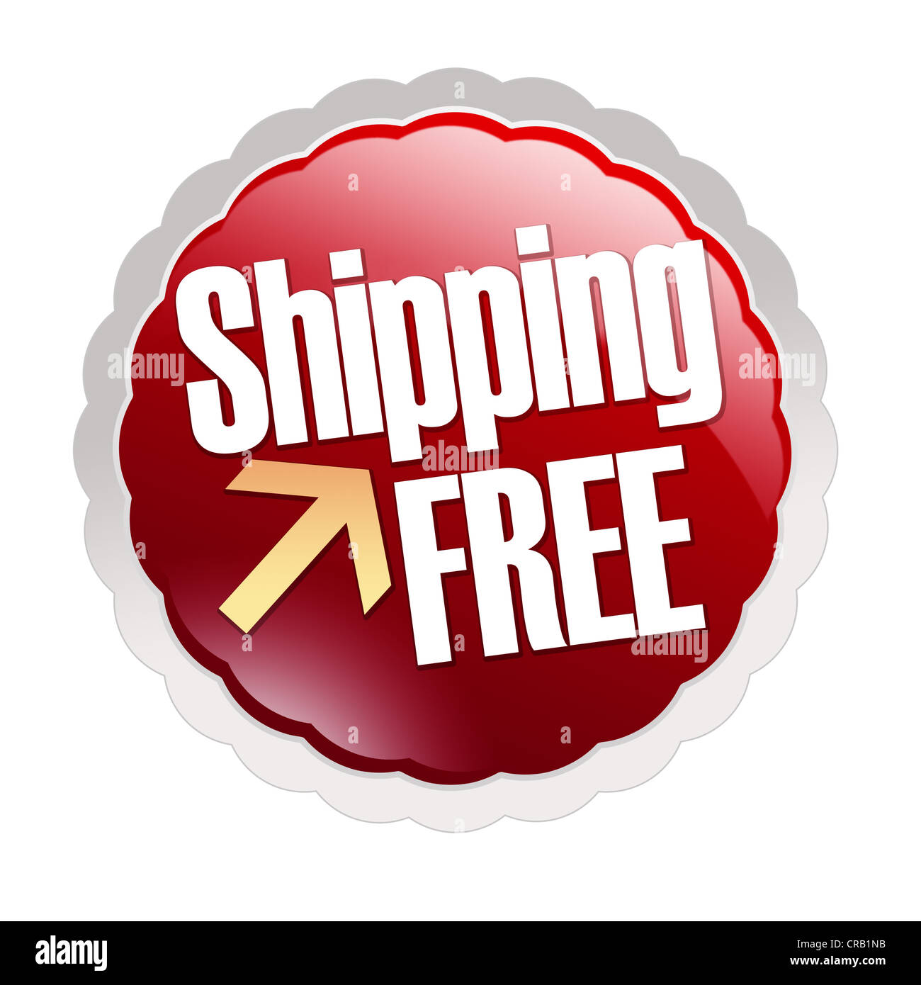 Free shipping sticker - isolated on white background Stock Photo
