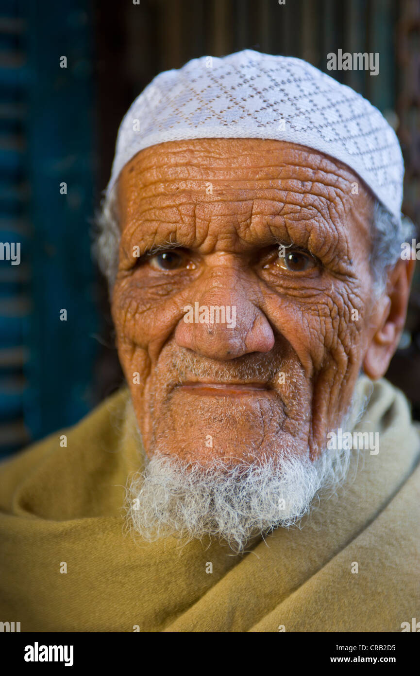 Old man, portrait, Dhaka, Bangladesh, Asia Stock Photo