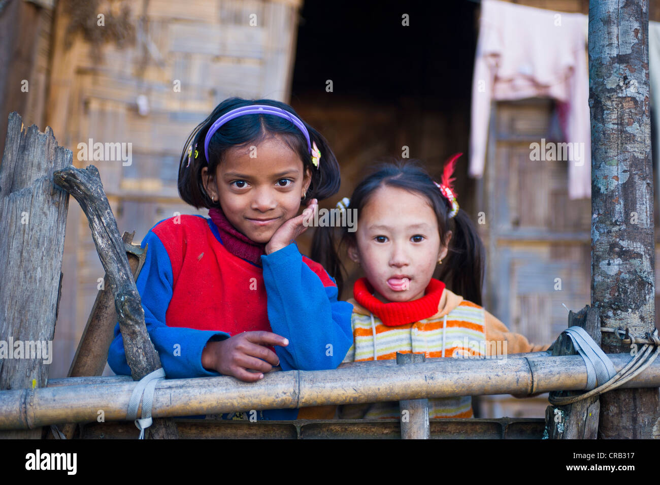 Young girls, Arunachal Pradesh, North East India, India, Asia Stock Photo
