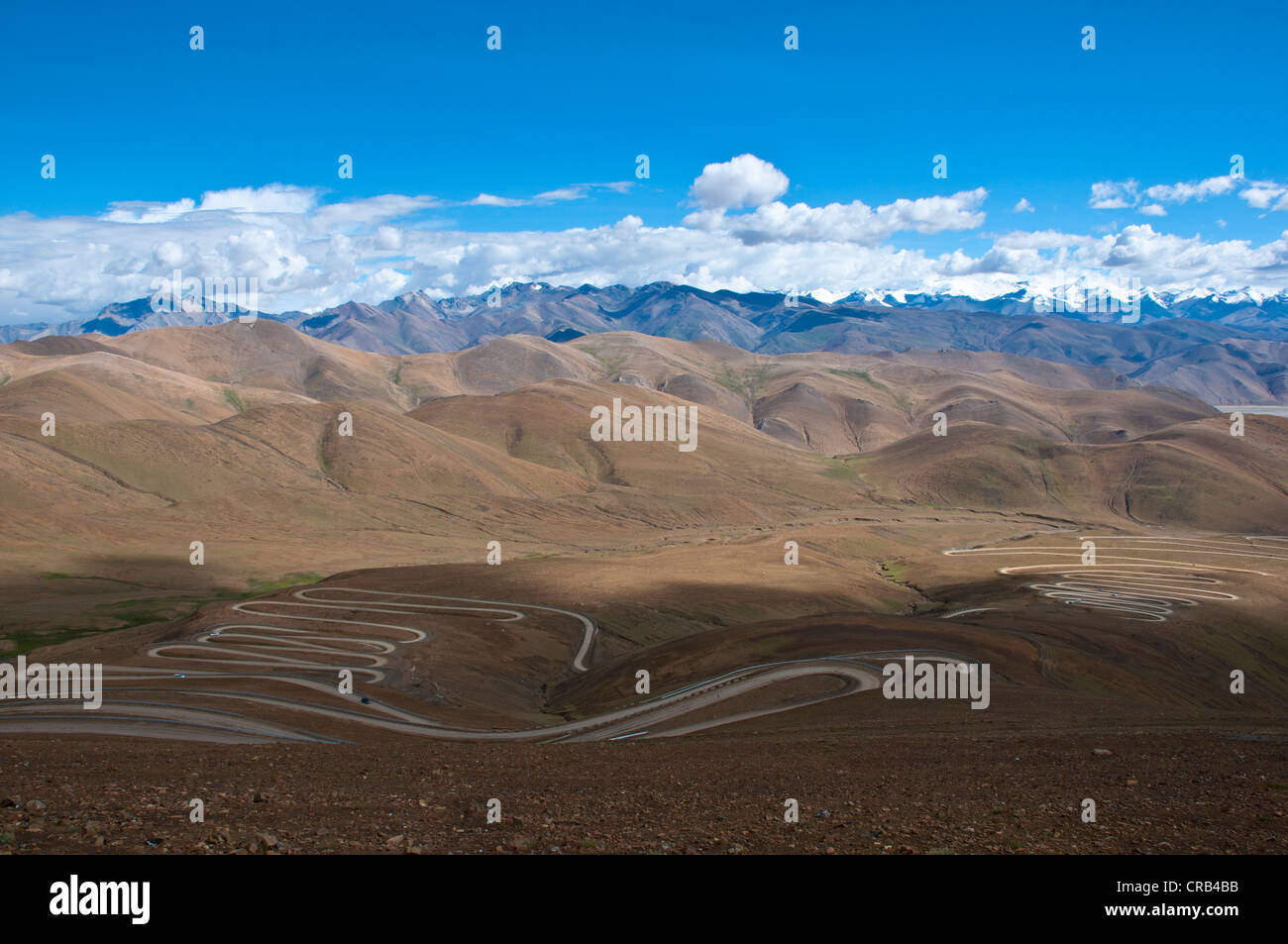 View of Mount Everest and the Himalayas, Tibet, Asia Stock Photo