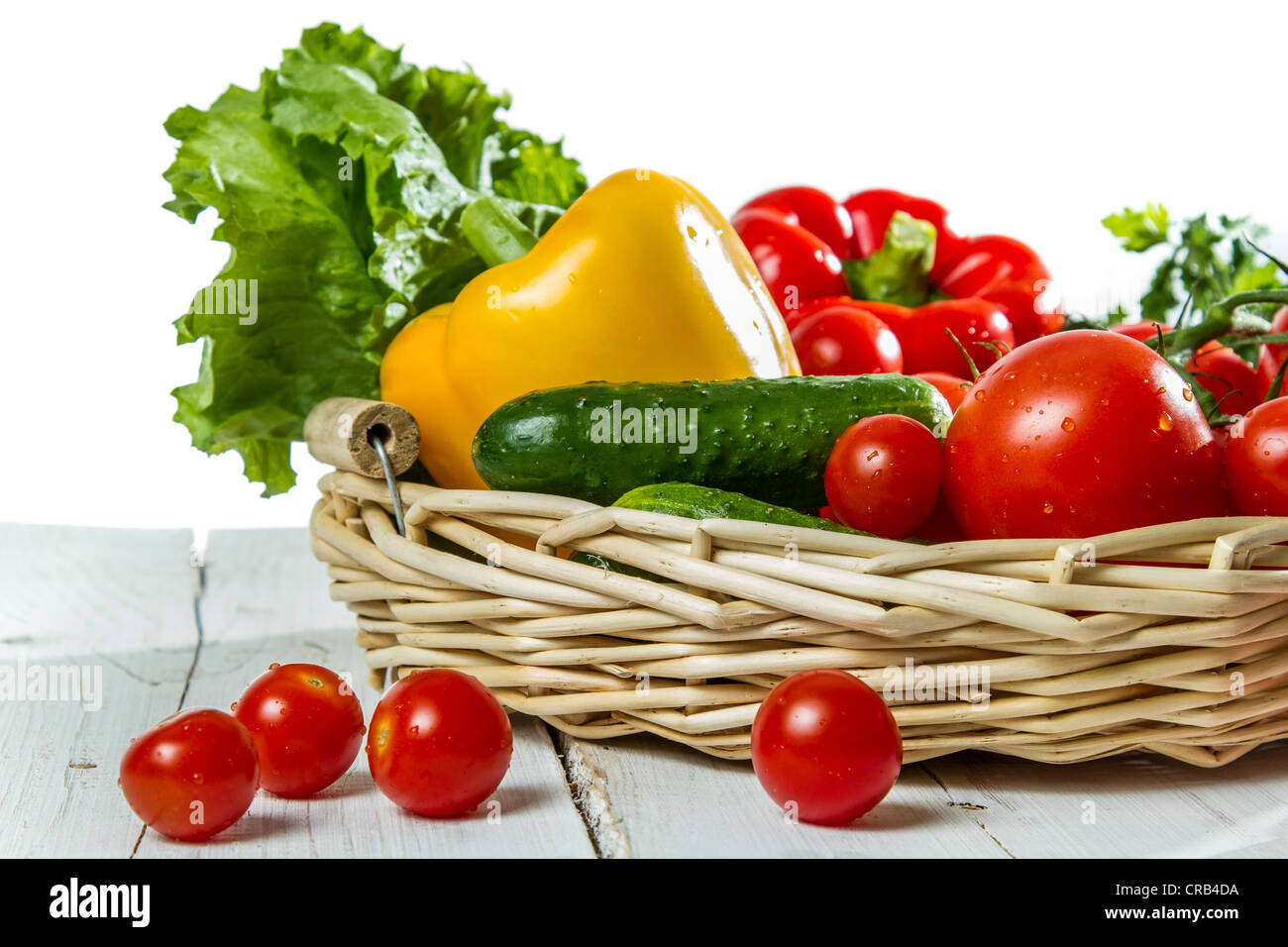 Fresh vegetables in the basket Stock Photo - Alamy