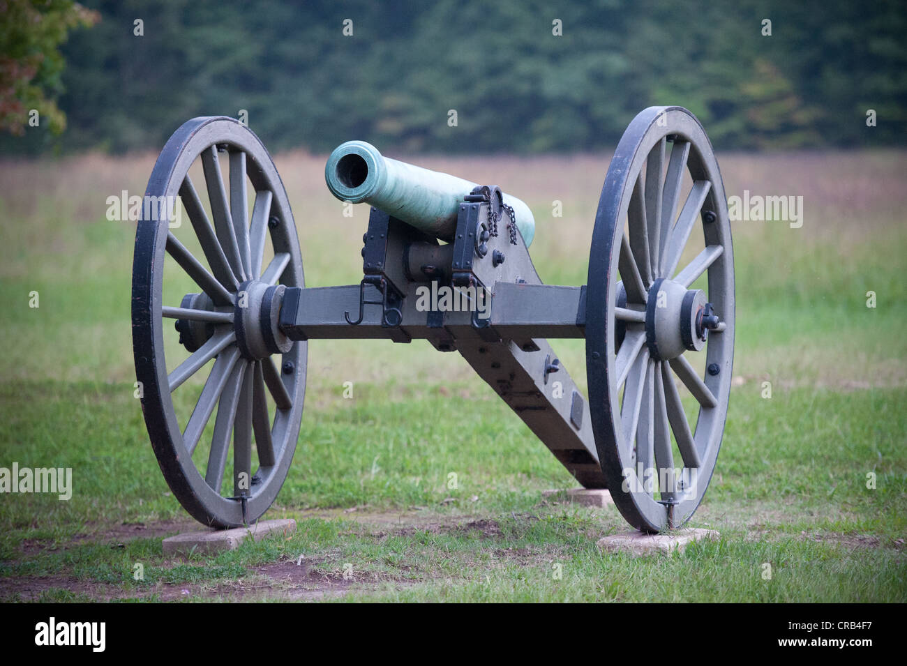 Civil War cannon situated in the wilderness Stock Photo