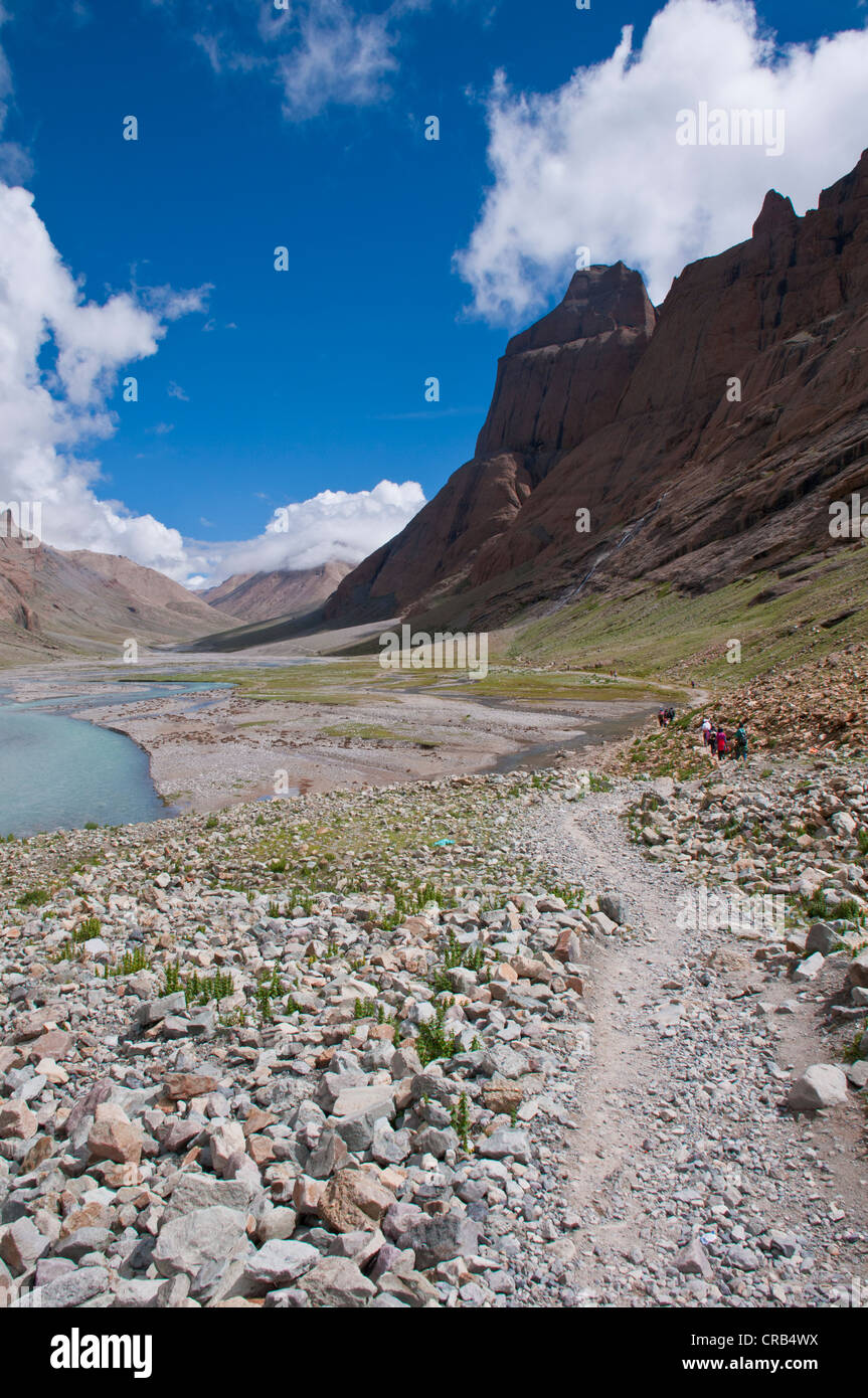 Kailash Kora pilgrims' path, Western Tibet, Asia Stock Photo