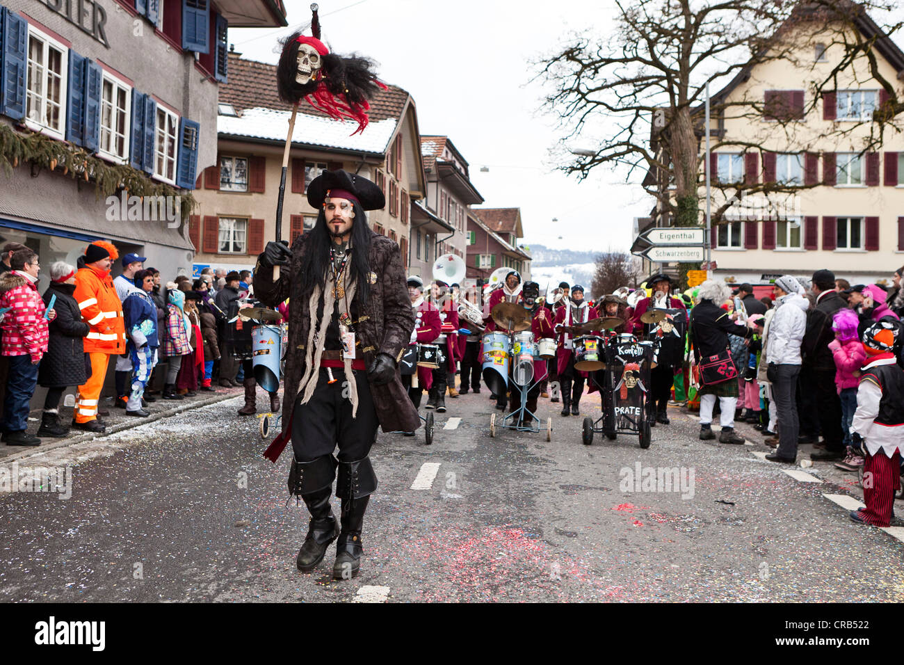 Pirates, Guggen music, 35th Motteri-Umzug parade in Malters, Lucerne