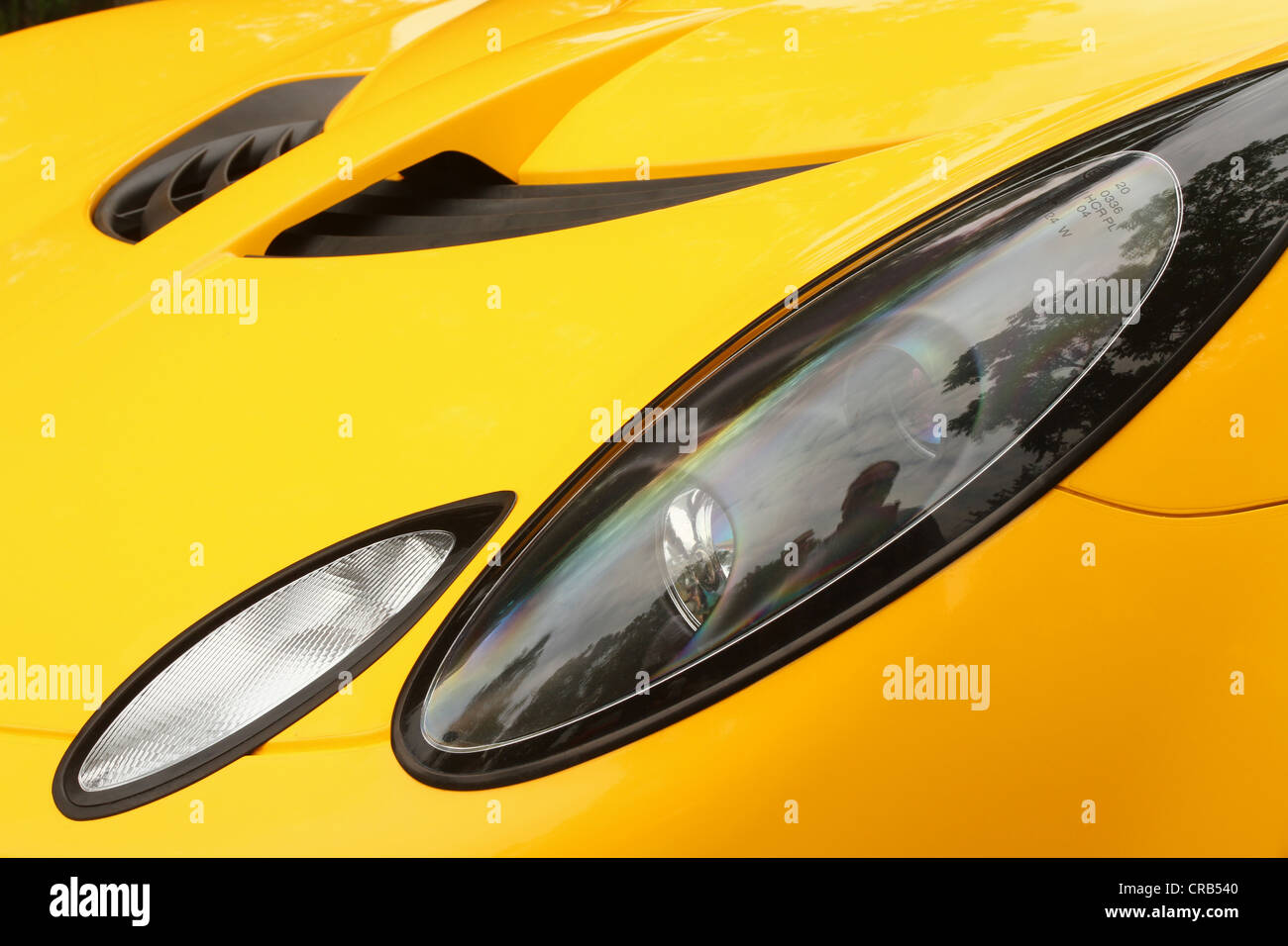 Auto Yellow Lotus Elise TS. Sports Car Front Lights Stock Photo Alamy