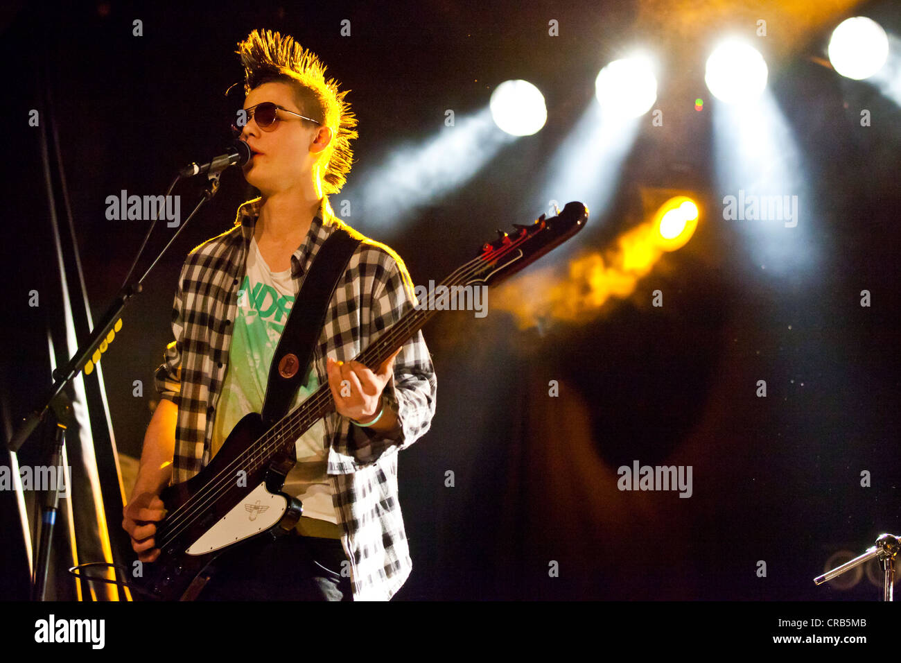 Gabriel Studer from the Swiss band The Real Maynuts performing live in the Schueuer concert hall, Lucerne, Switzerland, Europe Stock Photo