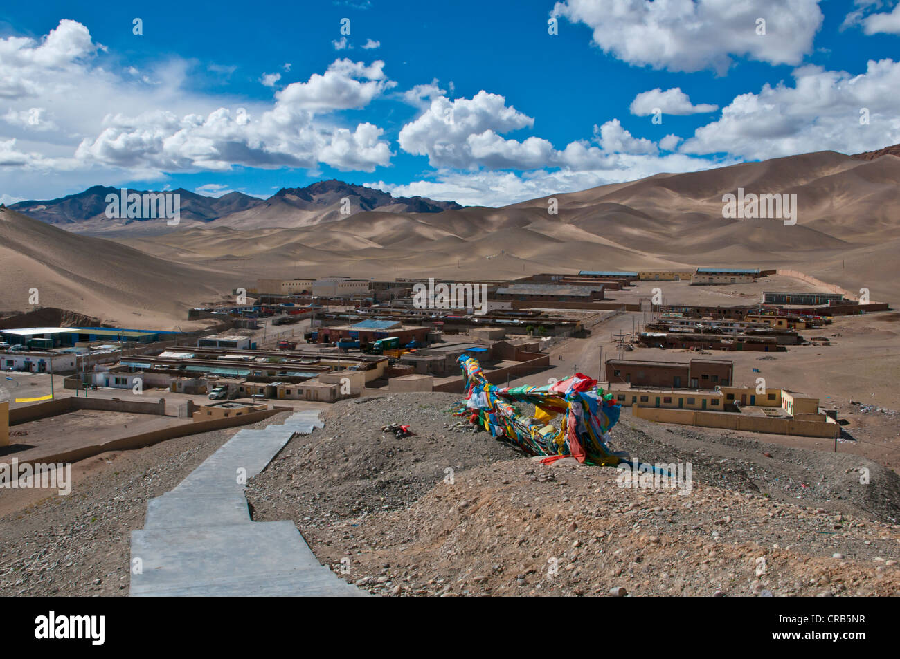 The town of Ali, Shiquanhe, most western town of Tibet, Asia Stock Photo