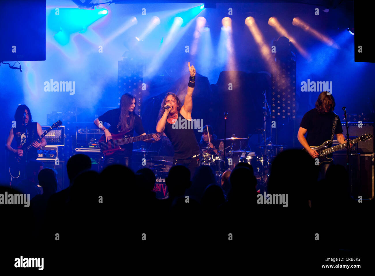 U.S. heavy metal band Crimes of Passion, performing live at the Schueuer in Lucerne, Switzerland, Europe Stock Photo