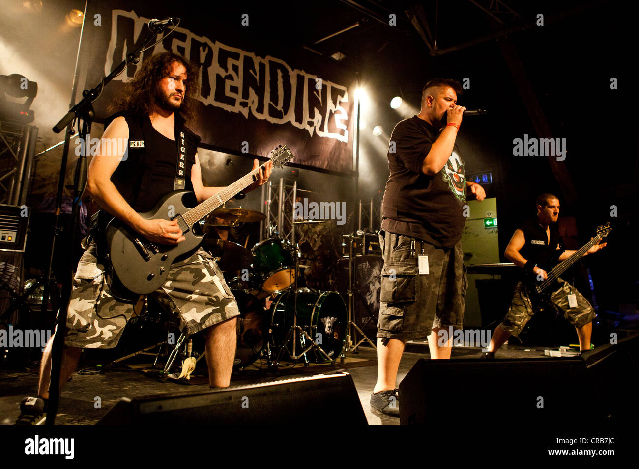 Italian heavy rock band Merendine performing live in the Schueuer concert hall in Lucerne, Switzerland, Europe Stock Photo