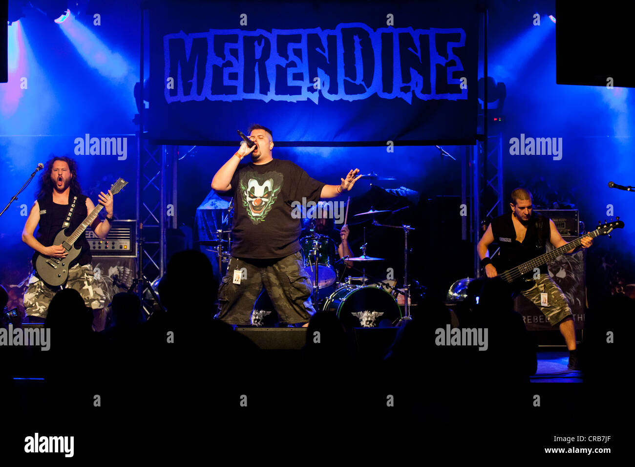Italian heavy rock band Merendine performing live in the Schueuer concert hall in Lucerne, Switzerland, Europe Stock Photo