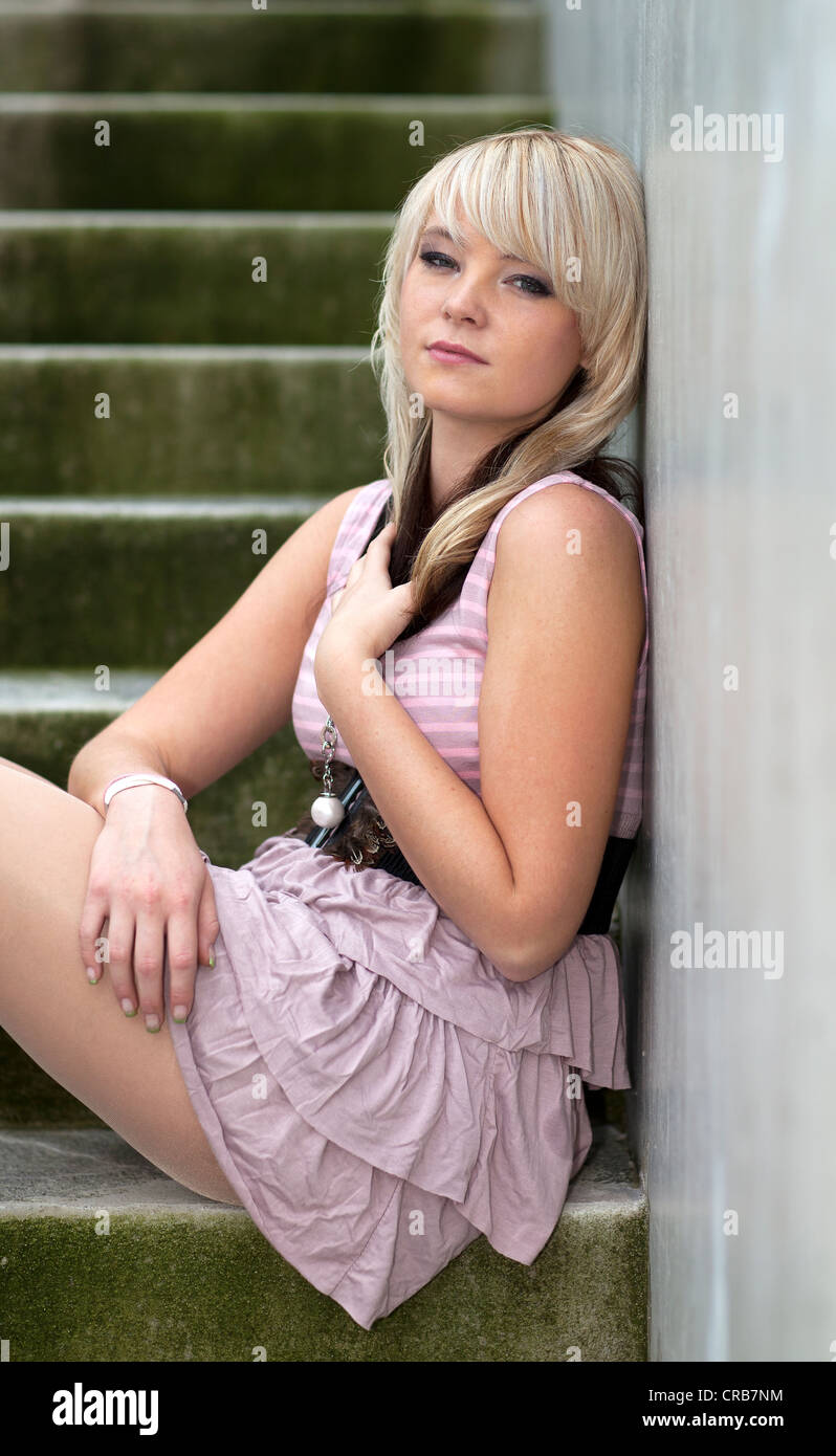 Young blonde woman, portrait Stock Photo