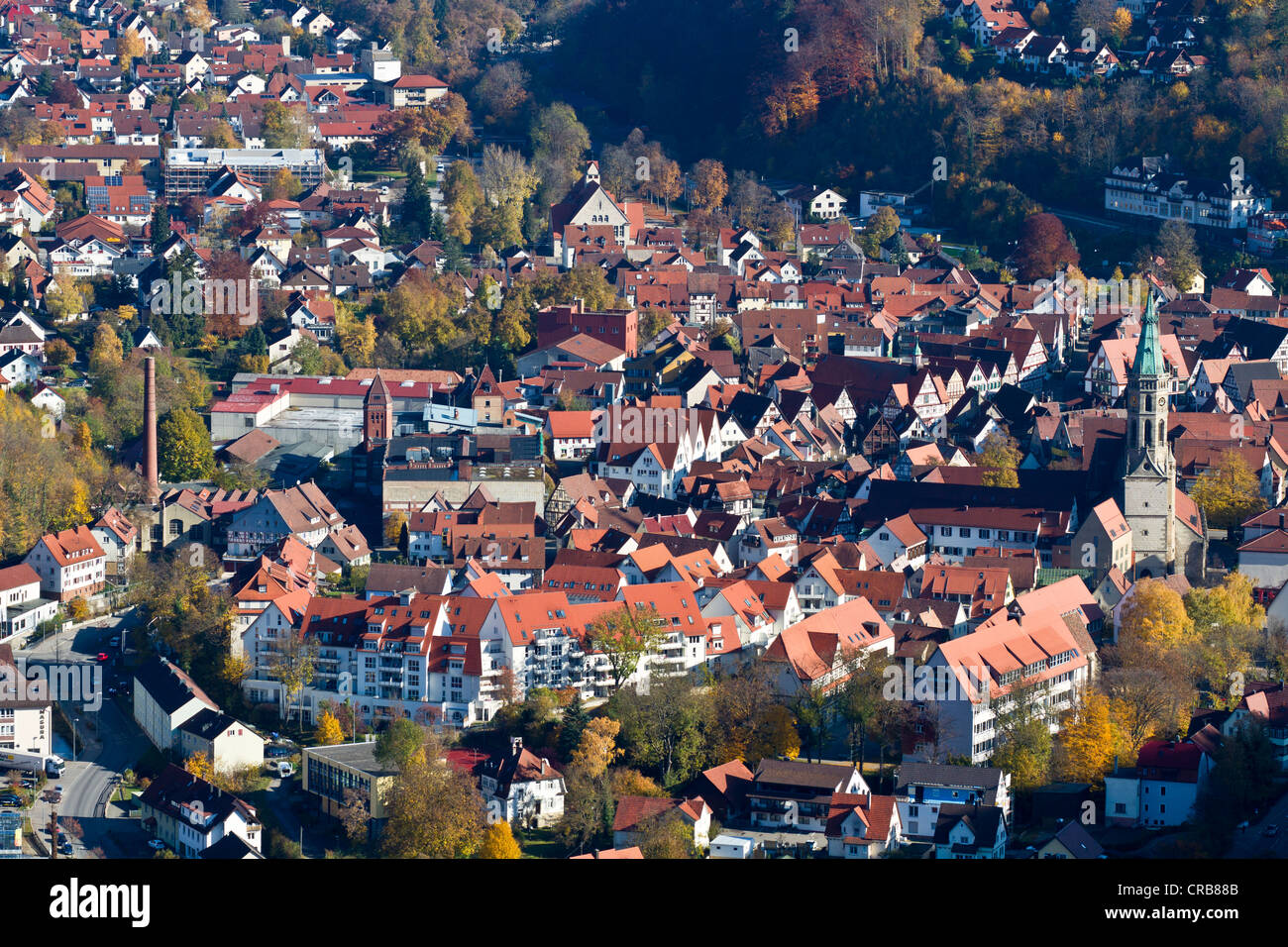 Town centre of Bad Urach, Swabian Alb, Reutlingen district, Baden-Wuerttemberg, Germany, Europe Stock Photo