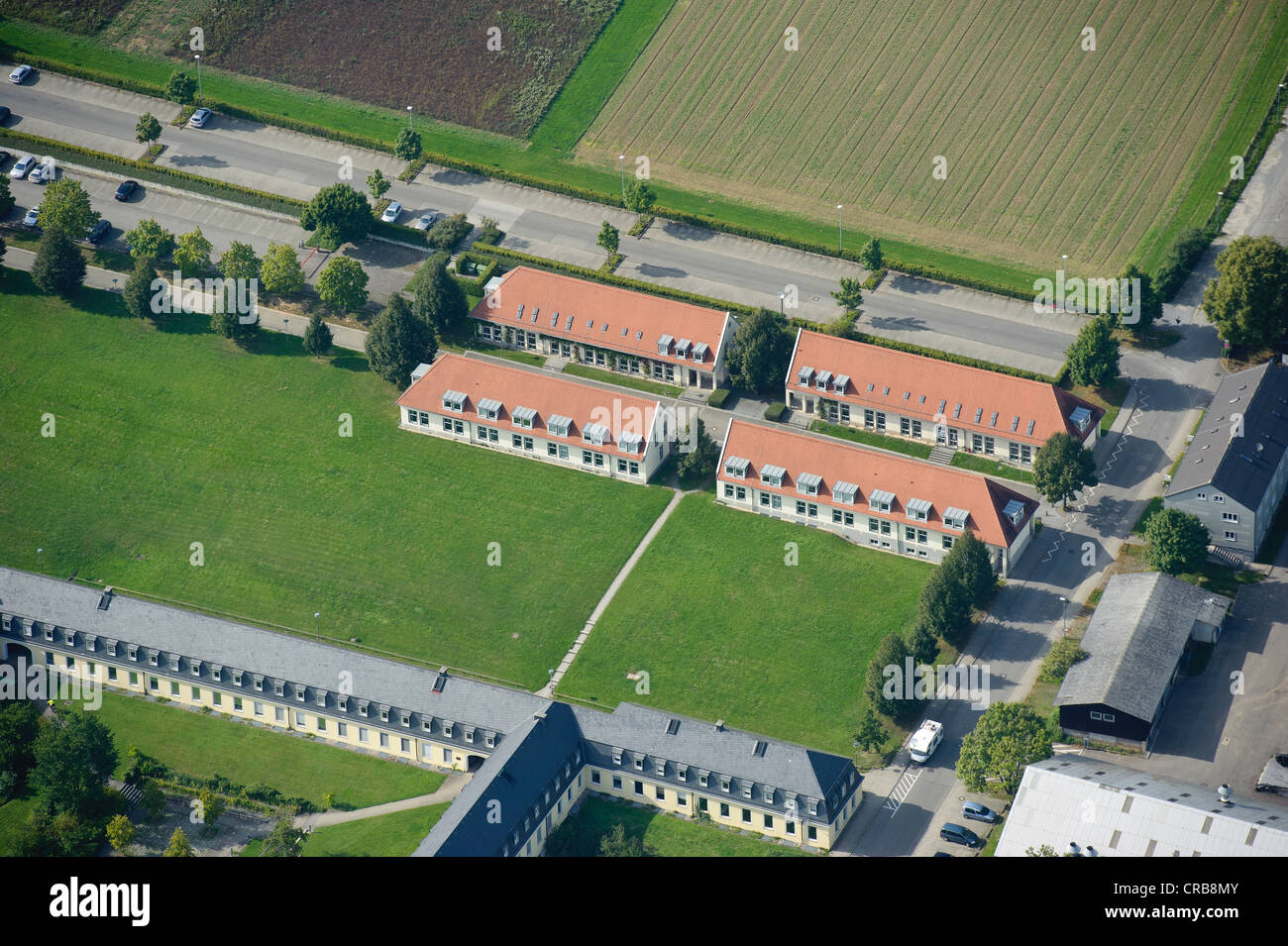 Aerial view, Kavaliershaus buildings, parts of Hohenheim University, Plieningen, Baden-Wuerttemberg, Germany, Europe Stock Photo