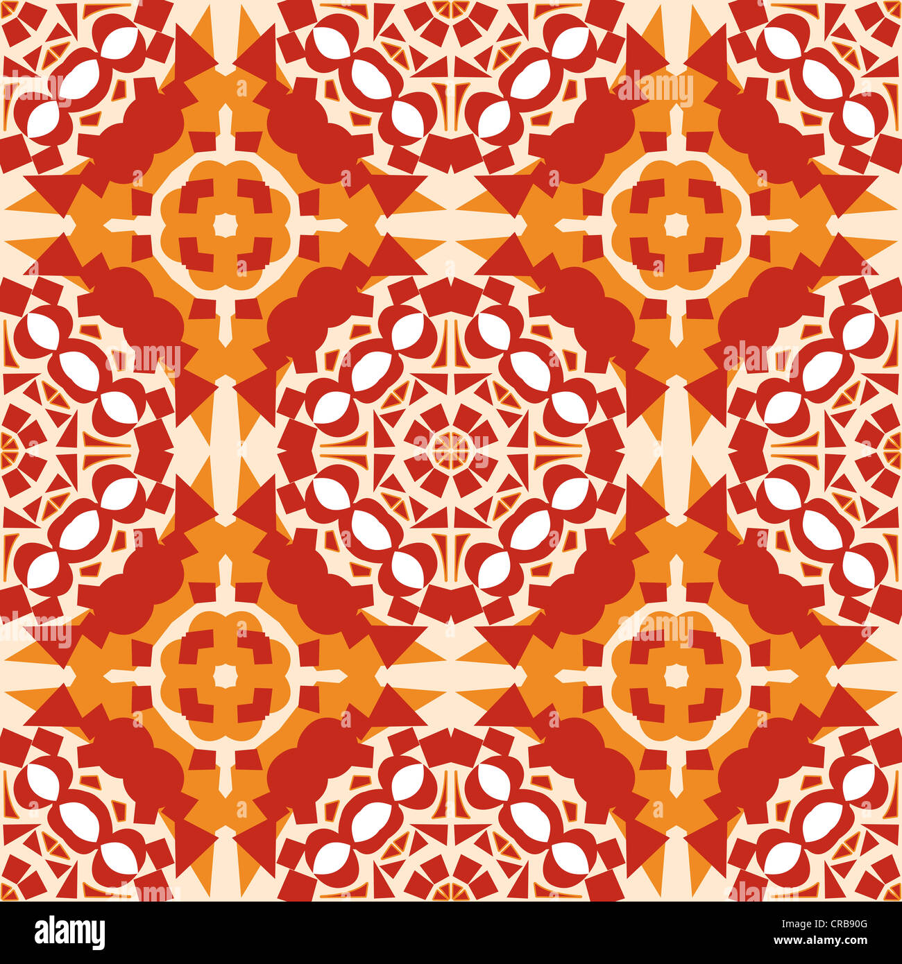 Seamless background pattern of orange and red mosaic tiles Stock Photo ...