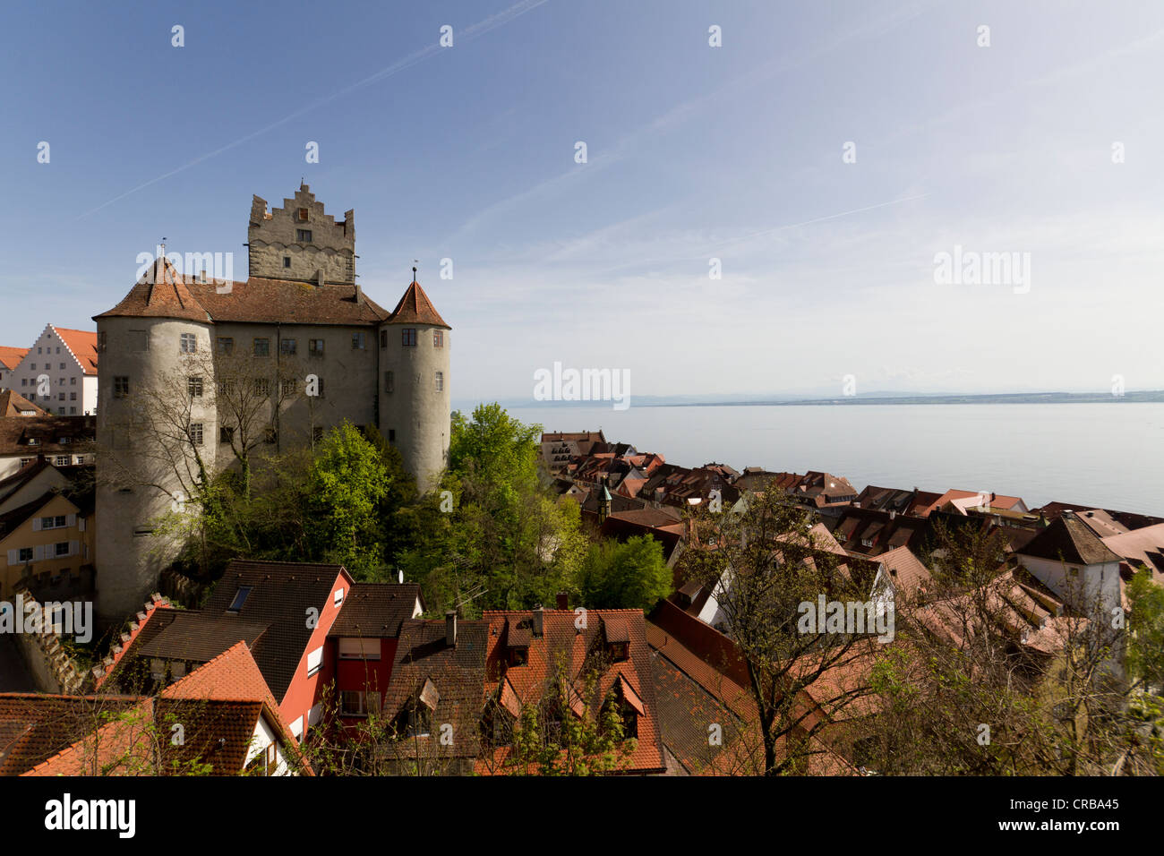 Burg Meersburg or Alte Burg castle, Lake Constance, Landkreis Konstanz county, Baden-Wuerttemberg, Germany, Europe Stock Photo