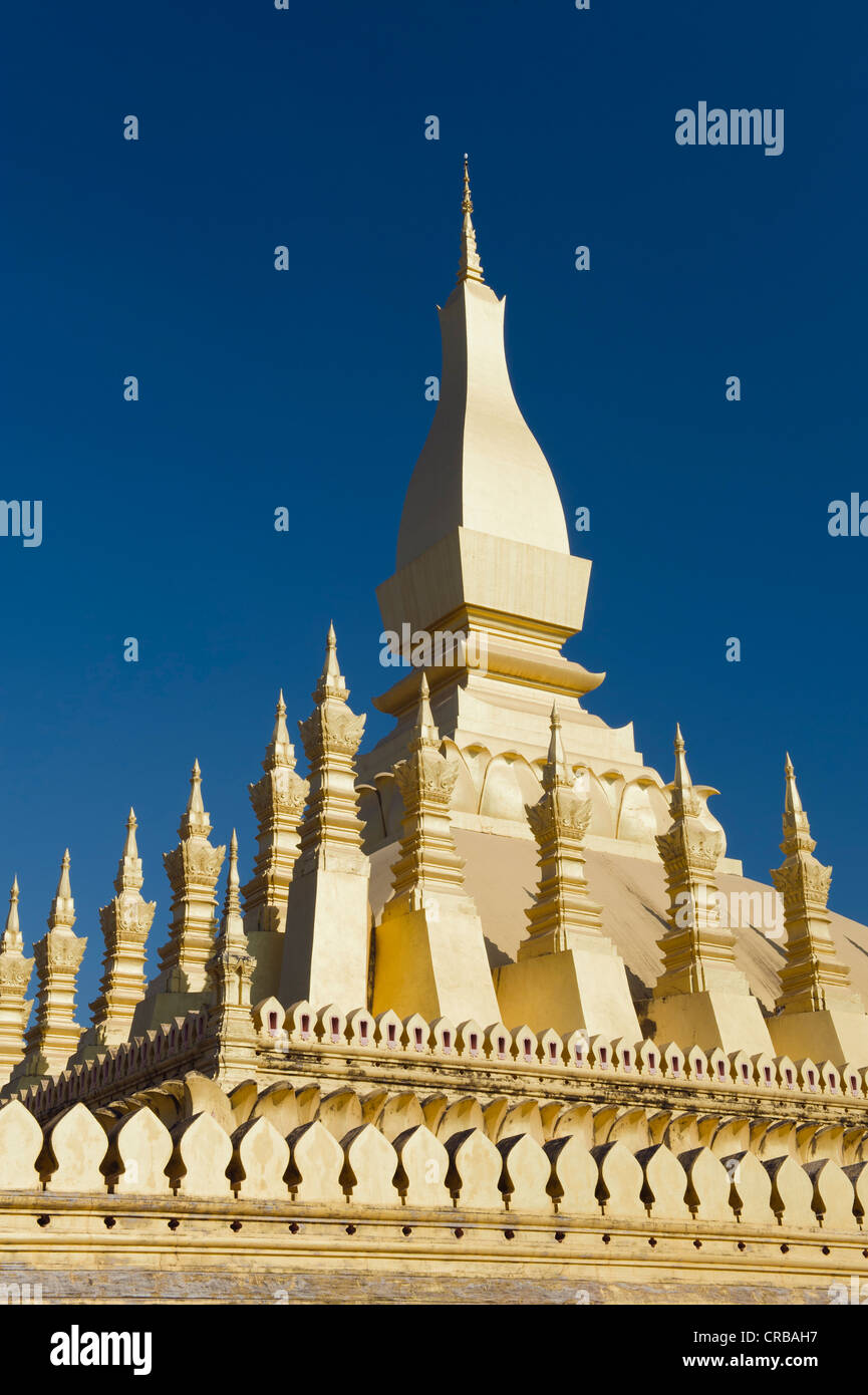 Pha That Luang stupa, temple, landmark, Vientiane, Laos, Indochina, Asia Stock Photo