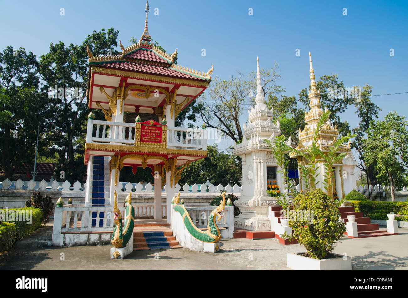 Drum tower, Wat Sisaket temple, Vientiane, Laos, Indochina, Asia Stock Photo