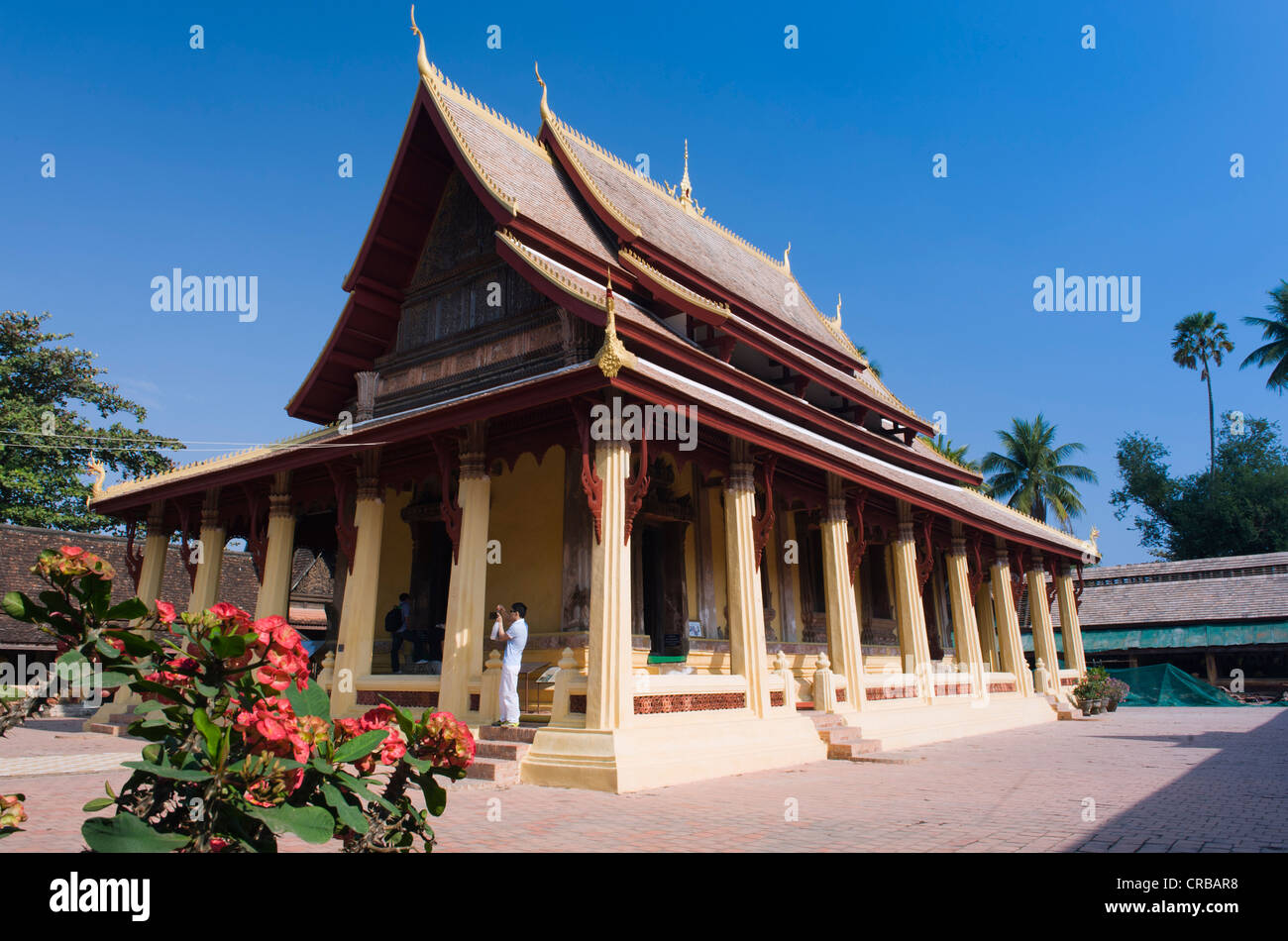 Temple, Wat Sisaket, Vientiane, Laos, Indochina, Asia Stock Photo