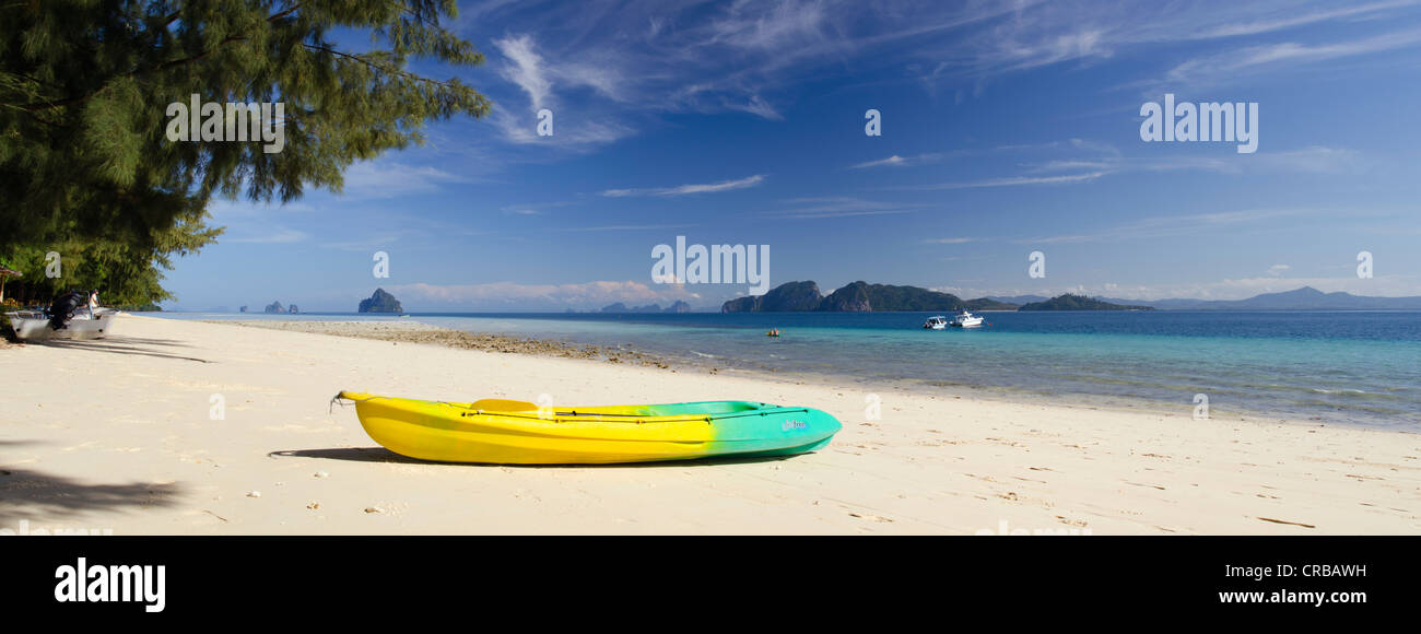 Kayak on a sandy beach, Koh Kradan island, Trang province, Thailand, Southeast Asia, Asia Stock Photo