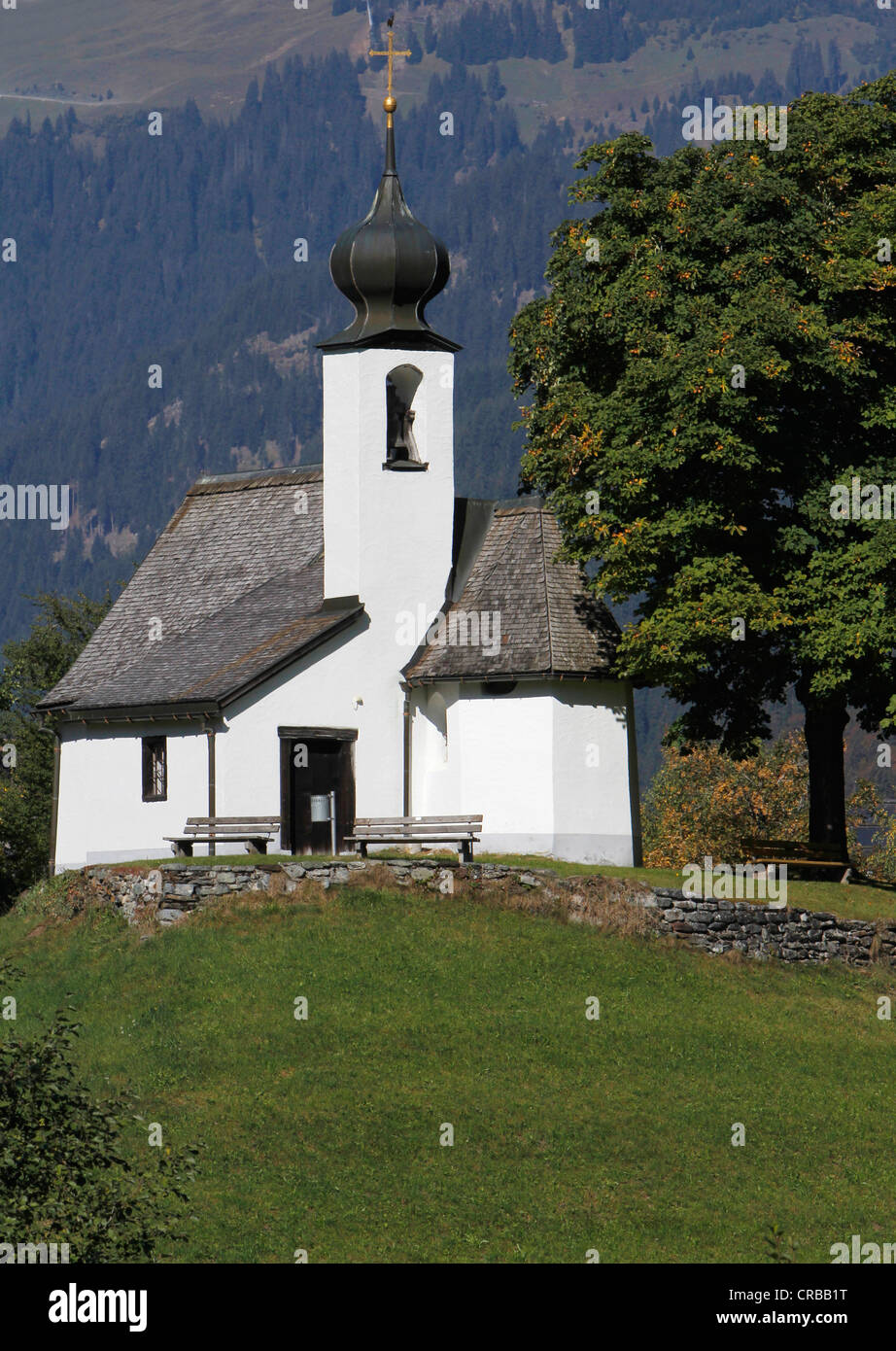Maria Schnee Chapel, Gaschurn, Montafon valley, Vorarlberg, Austria, Europe Stock Photo