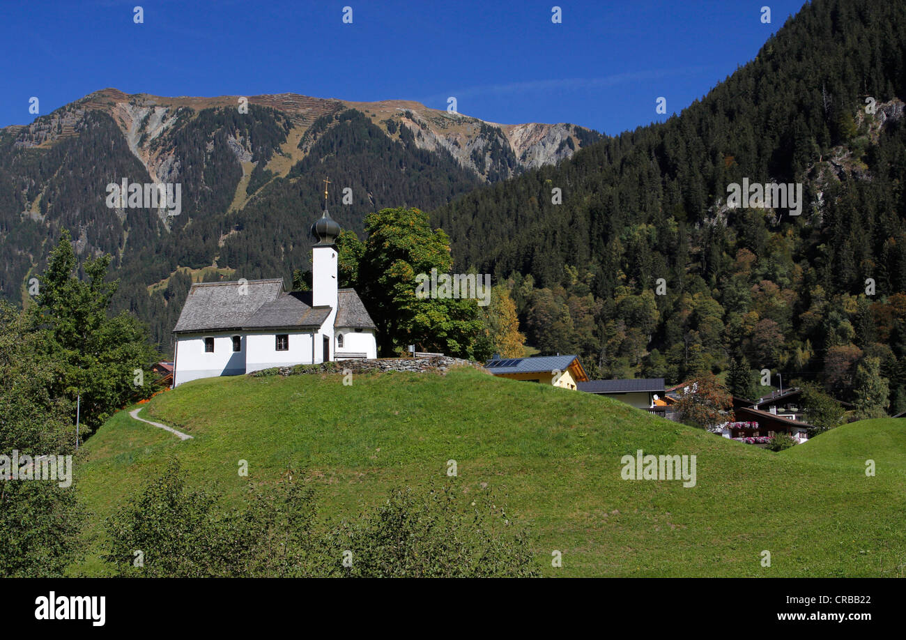 Maria Schnee Chapel, Gaschurn, Montafon valley, Vorarlberg, Austria, Europe Stock Photo