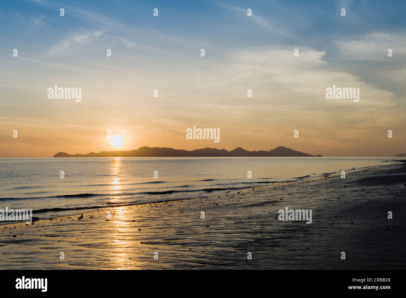 Sunrise on the beach, Ko Kradan, Koh Kradan, Trang, Thailand, Southeast Asia, Asia Stock Photo