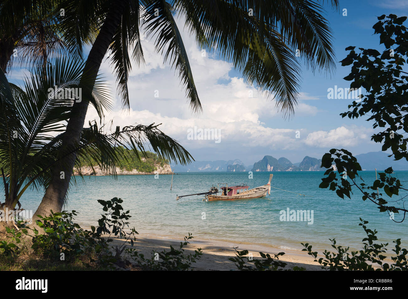 Longtail boat at Long Beach, Koh Yao Noi island, Phang Nga, Thailand, Southeast Asia, Asia Stock Photo