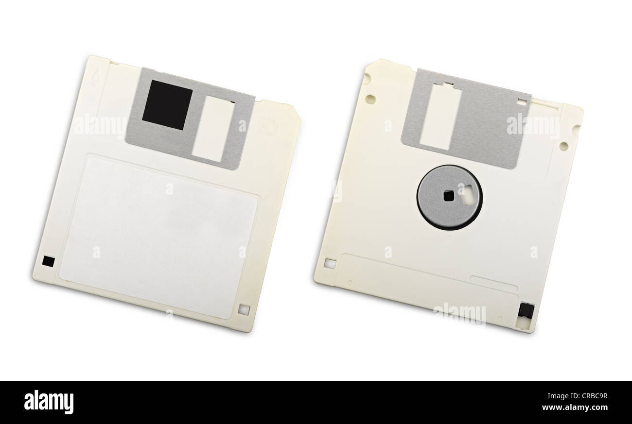 two floppy disks ( clipping path ) Stock Photo