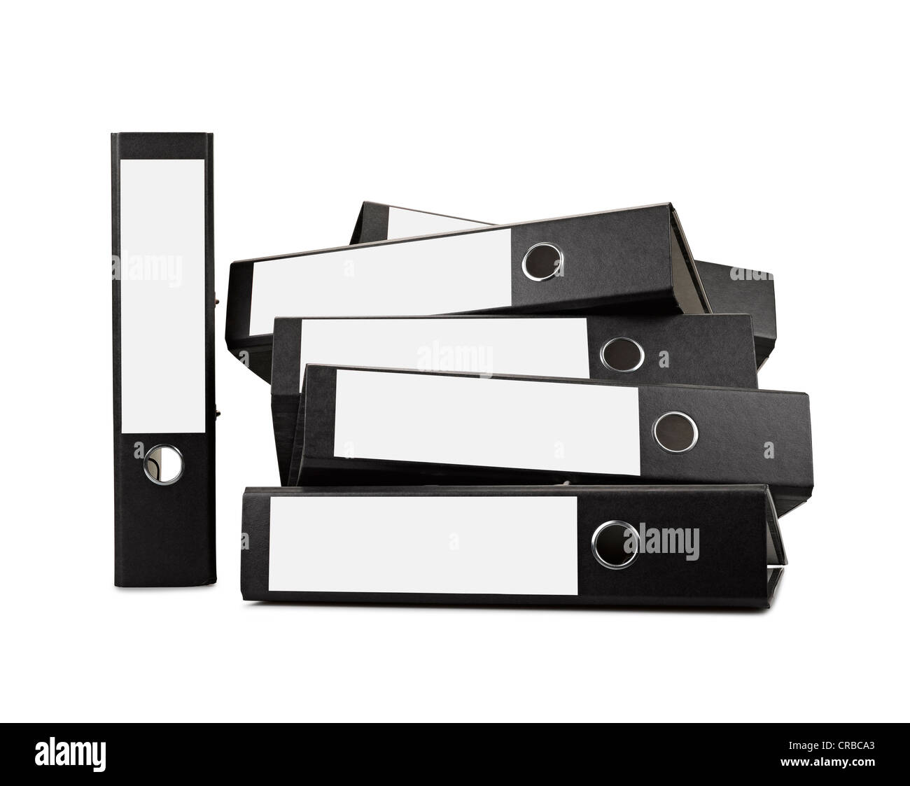 Stack of black office folders ( clipping path) ther is a path for the