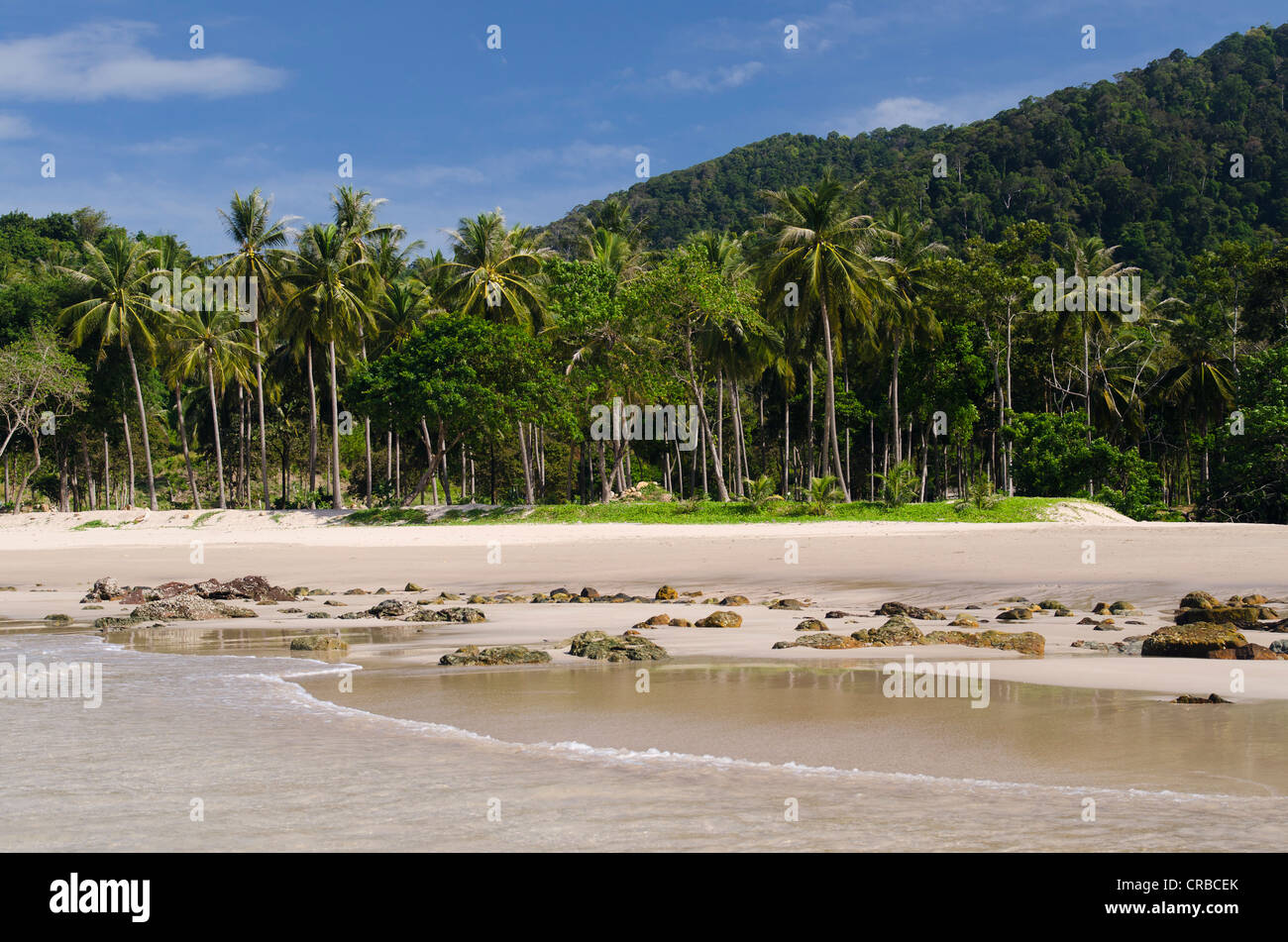 Palm beach, Bamboo Bay, Ko Lanta island, Krabi, Thailand, Southeast Asia Stock Photo
