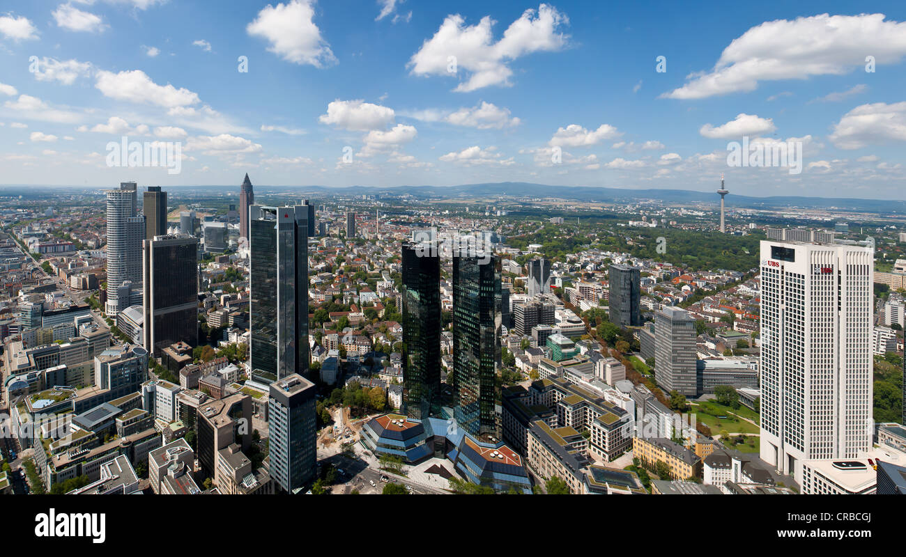 Panorama of the skyline of Frankfurt with the skyscrapers of Trianon ...